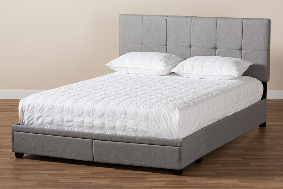 Netti Fabric Upholstered 2-Drawer Platform Storage Bed