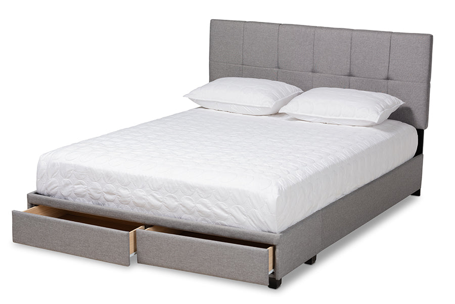 Netti Fabric Upholstered 2-Drawer Platform Storage Bed