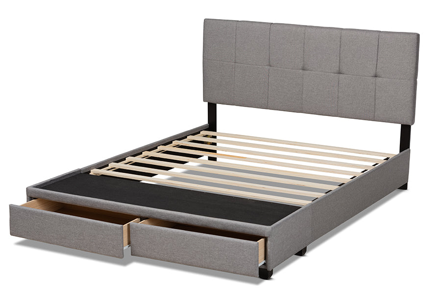 Netti Fabric Upholstered 2-Drawer Platform Storage Bed