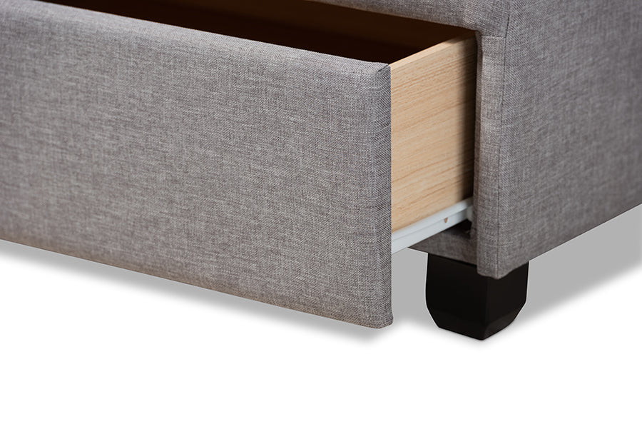 Netti Fabric Upholstered 2-Drawer Platform Storage Bed