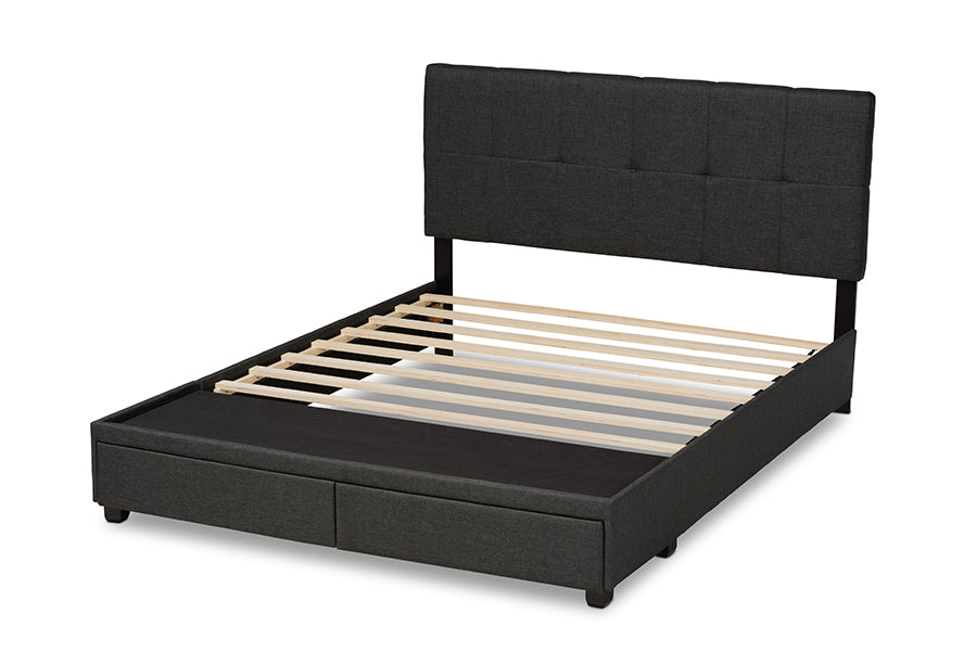 Netti Fabric Upholstered 2-Drawer Platform Storage Bed