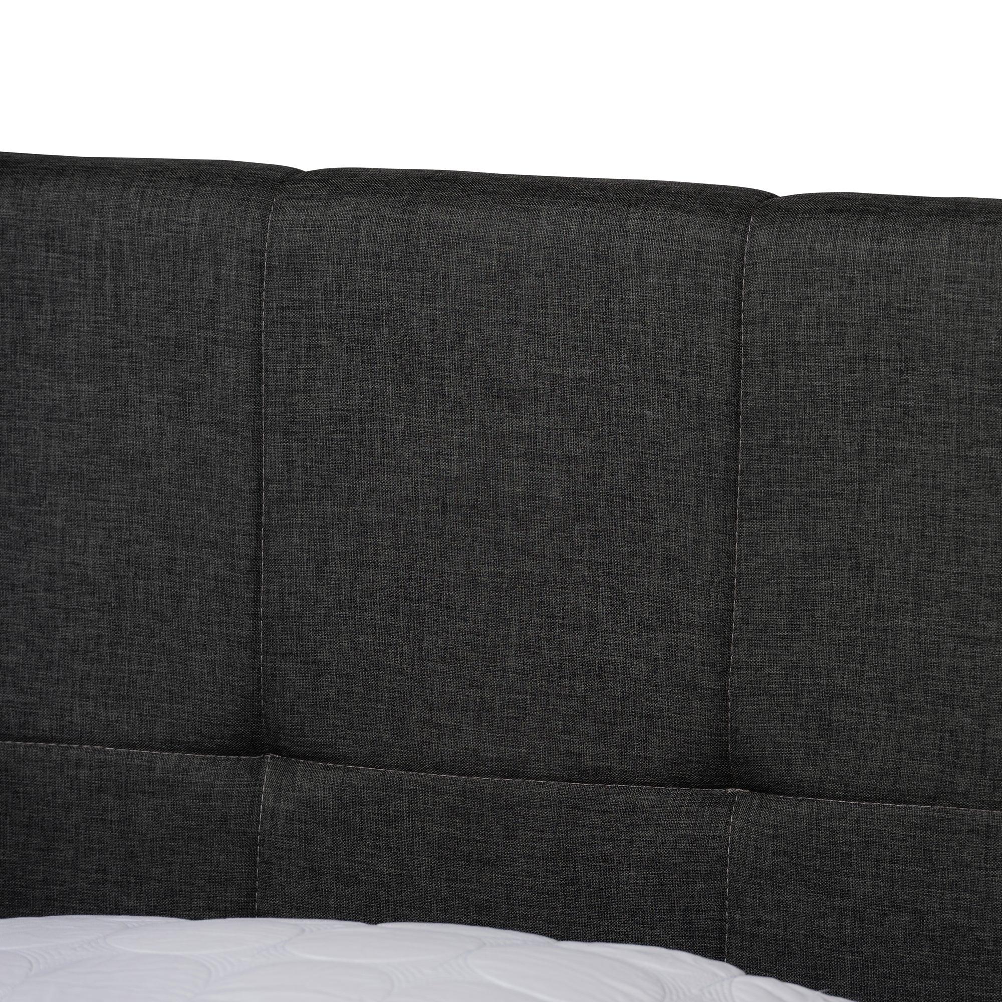 Netti Dark Fabric Upholstered 2-Drawer Platform Storage Bed