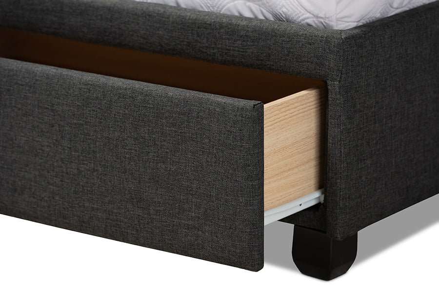 Netti Fabric Upholstered 2-Drawer Platform Storage Bed