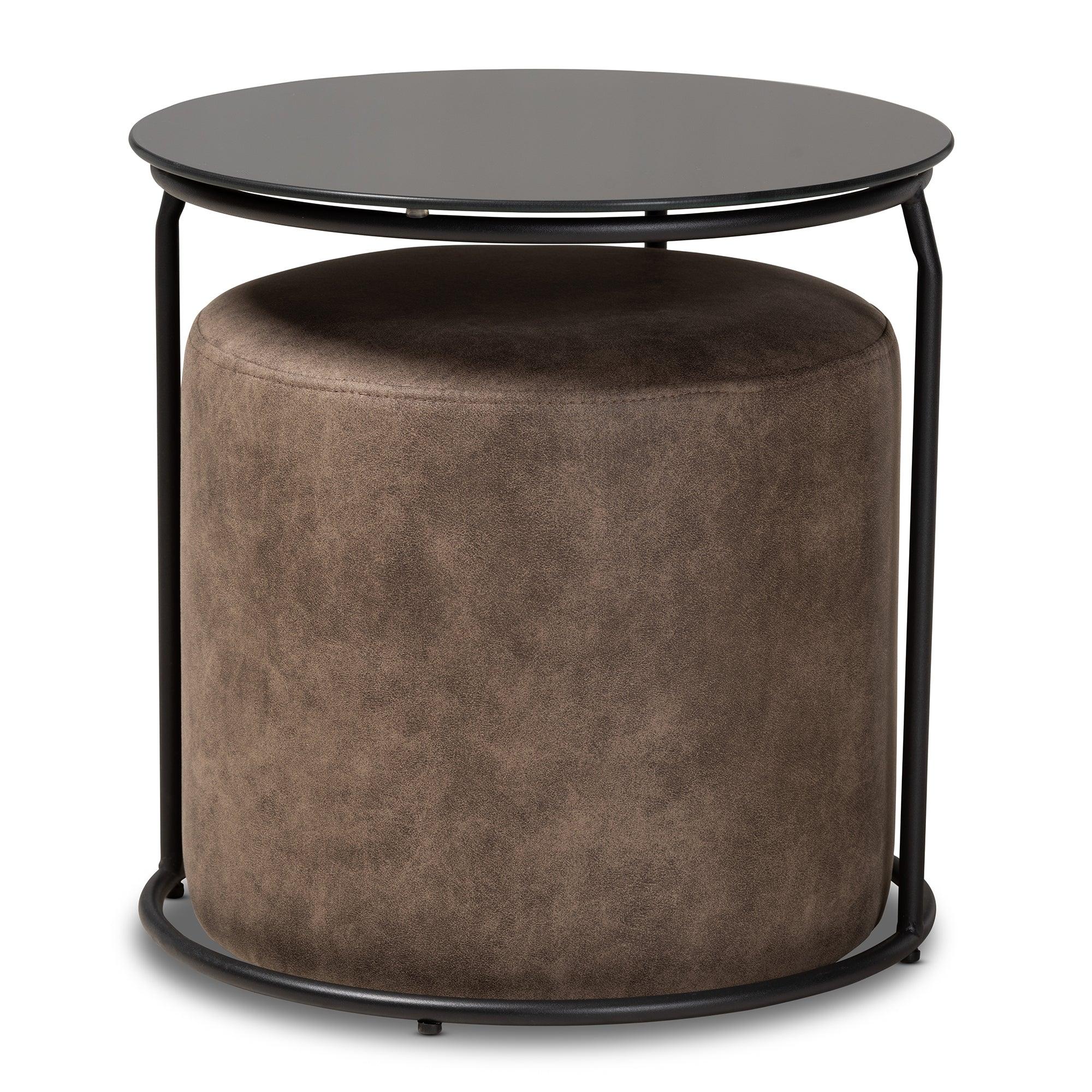 Kira Modern and Contemporary with and 2-Piece Nesting Table and Ottoman Set