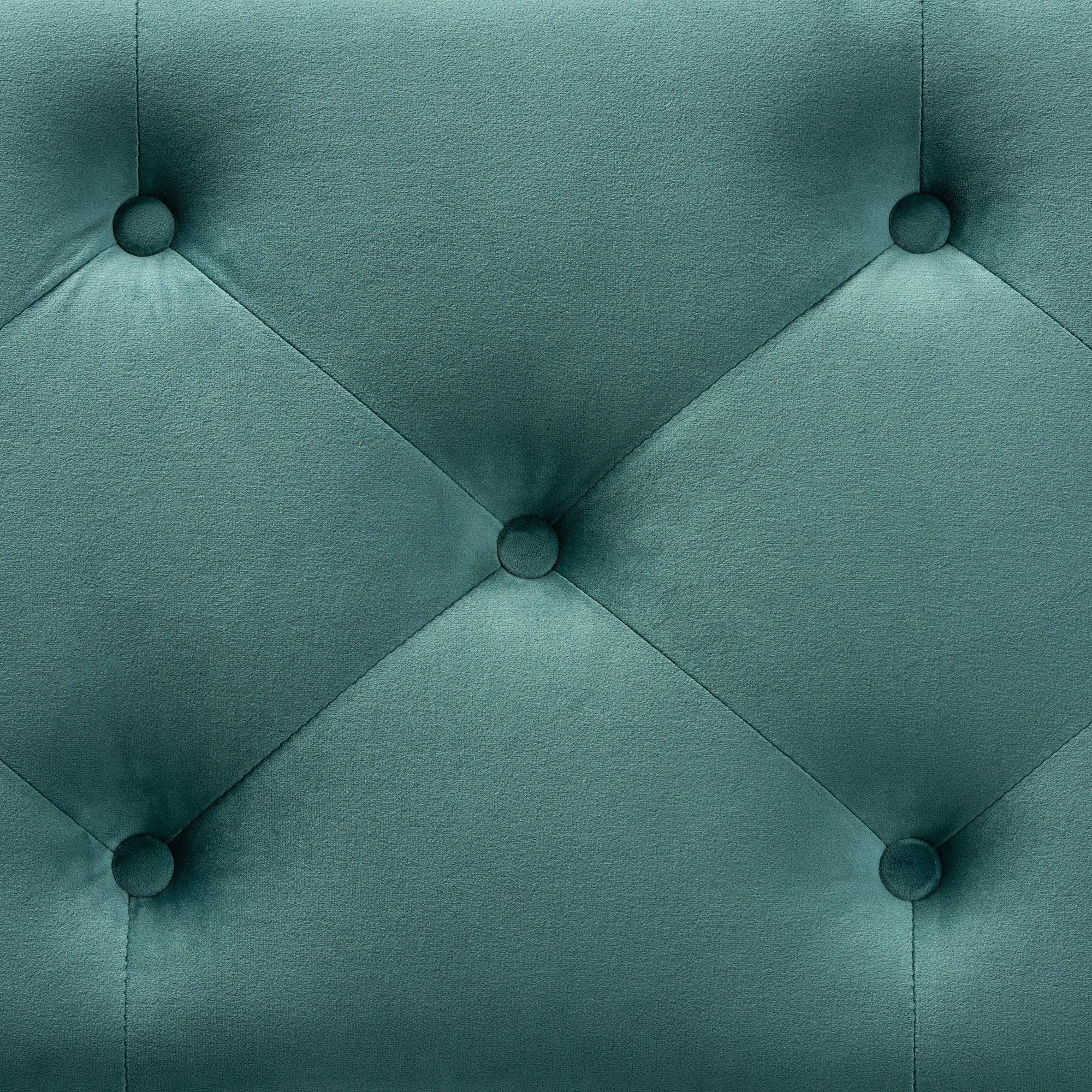 Hannah Modern and Contemporary Teal Velvet Fabric Upholstered Button-Tufted Storage Ottoman Bench