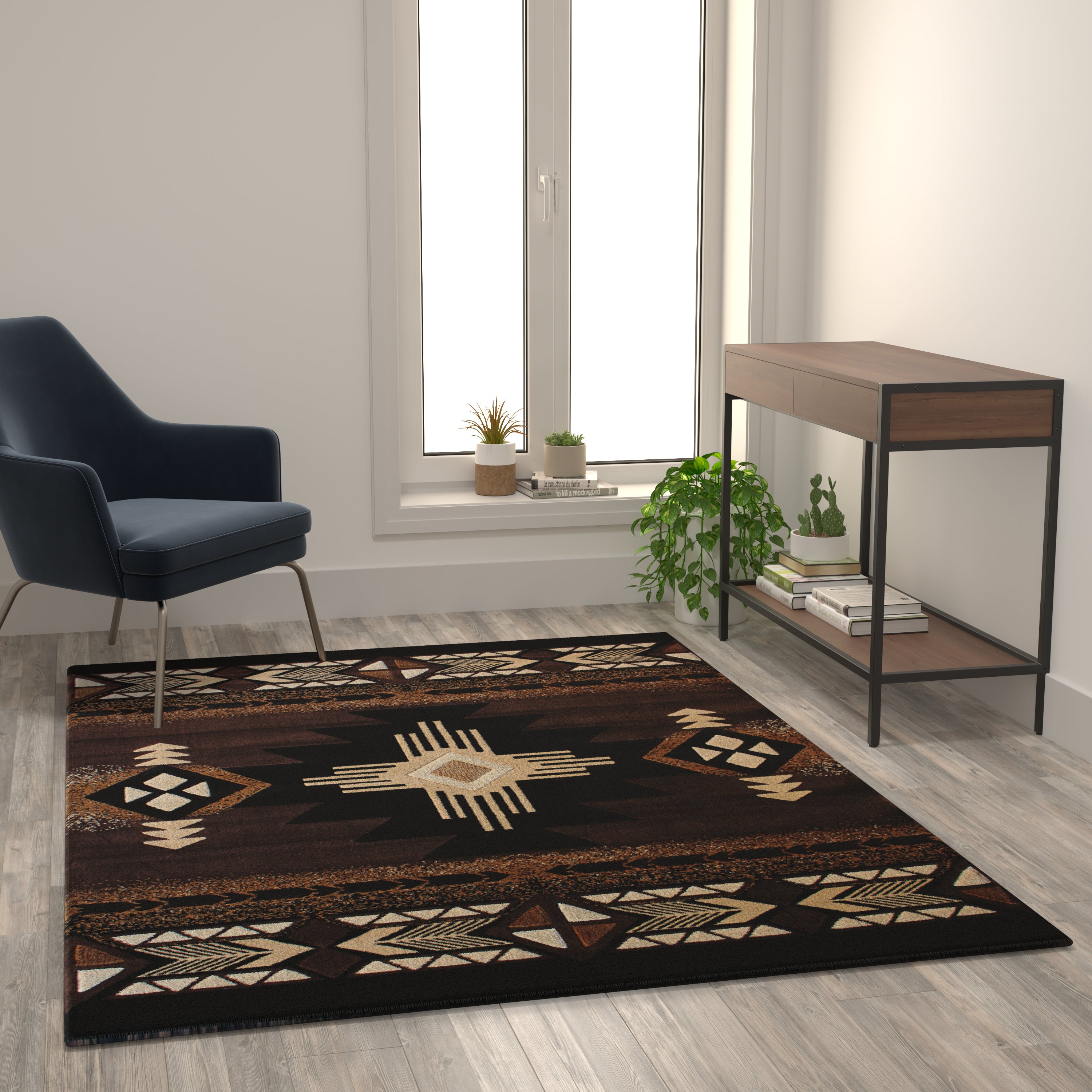 Mohave Collection Traditional Southwestern Style Area Rug - Olefin Fibers with Jute Backing-Indoor Area Rug-Flash Furniture-Wall2Wall Furnishings