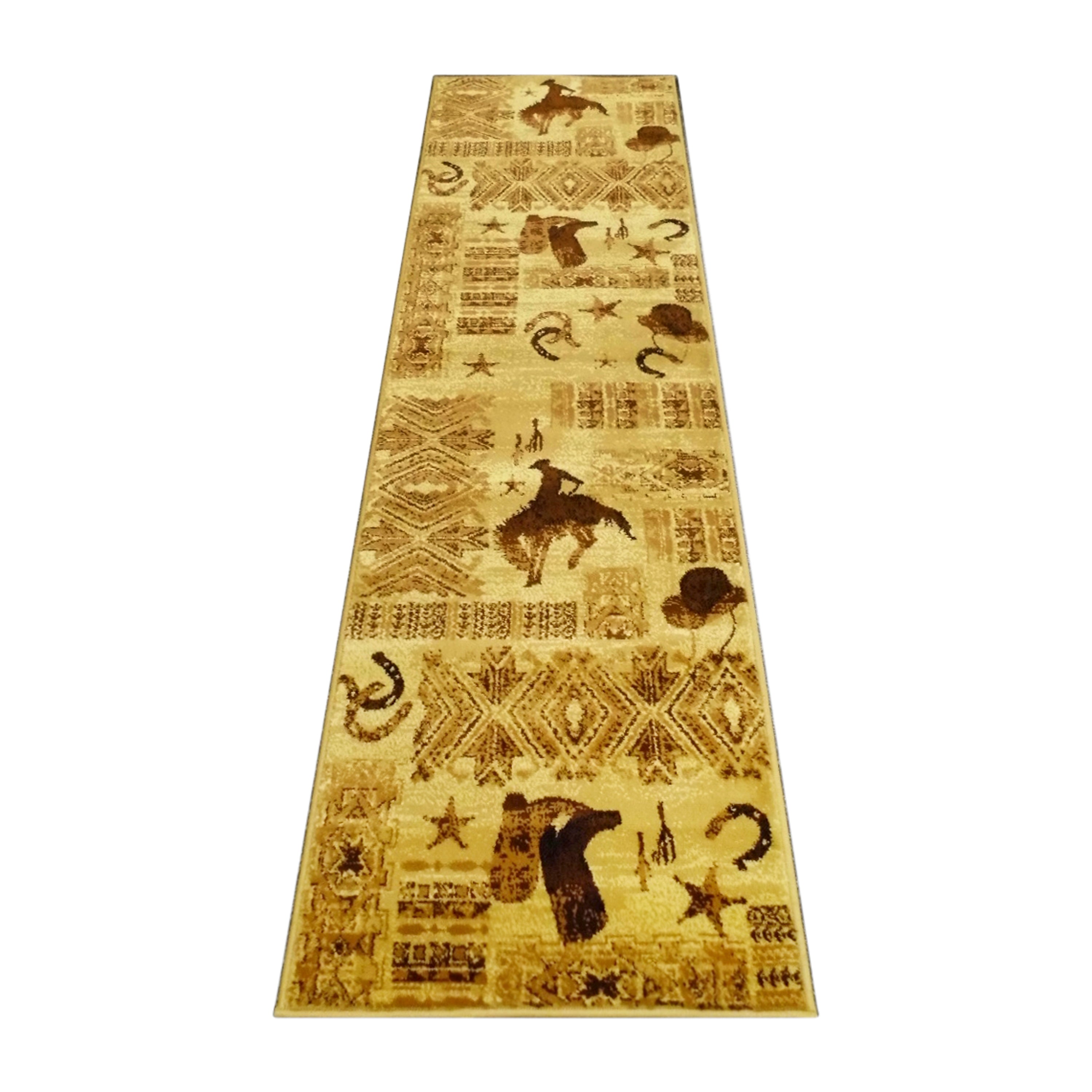 Brooks Collection Cowboy Inspired Runner Area Rug for Indoor Use-Indoor Area Rug-Flash Furniture-Wall2Wall Furnishings