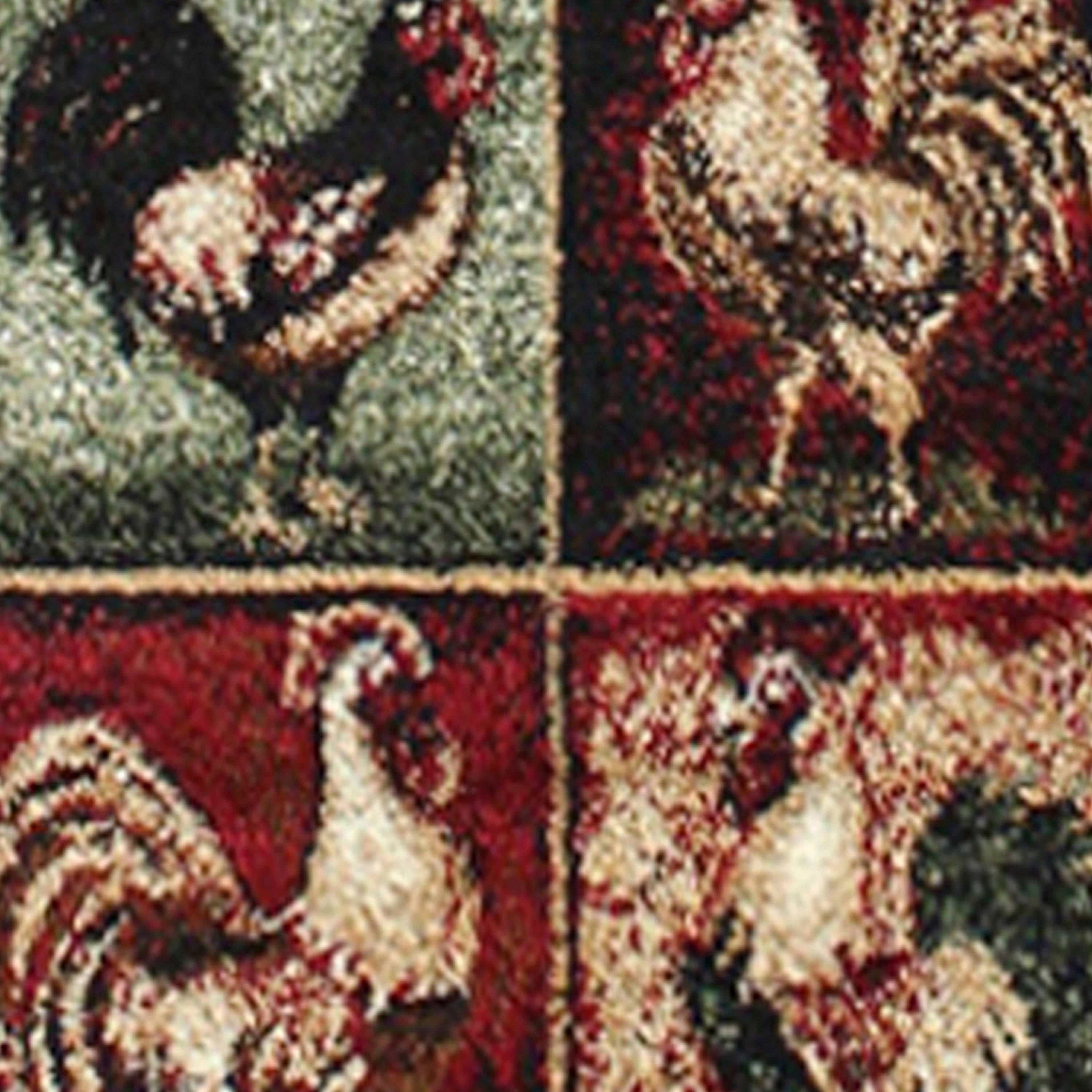 Gallus Collection Rooster Themed Olefin Area Rug with Jute Backing for Kitchen, Living Room, Bedroom-Indoor Area Rug-Flash Furniture-Wall2Wall Furnishings