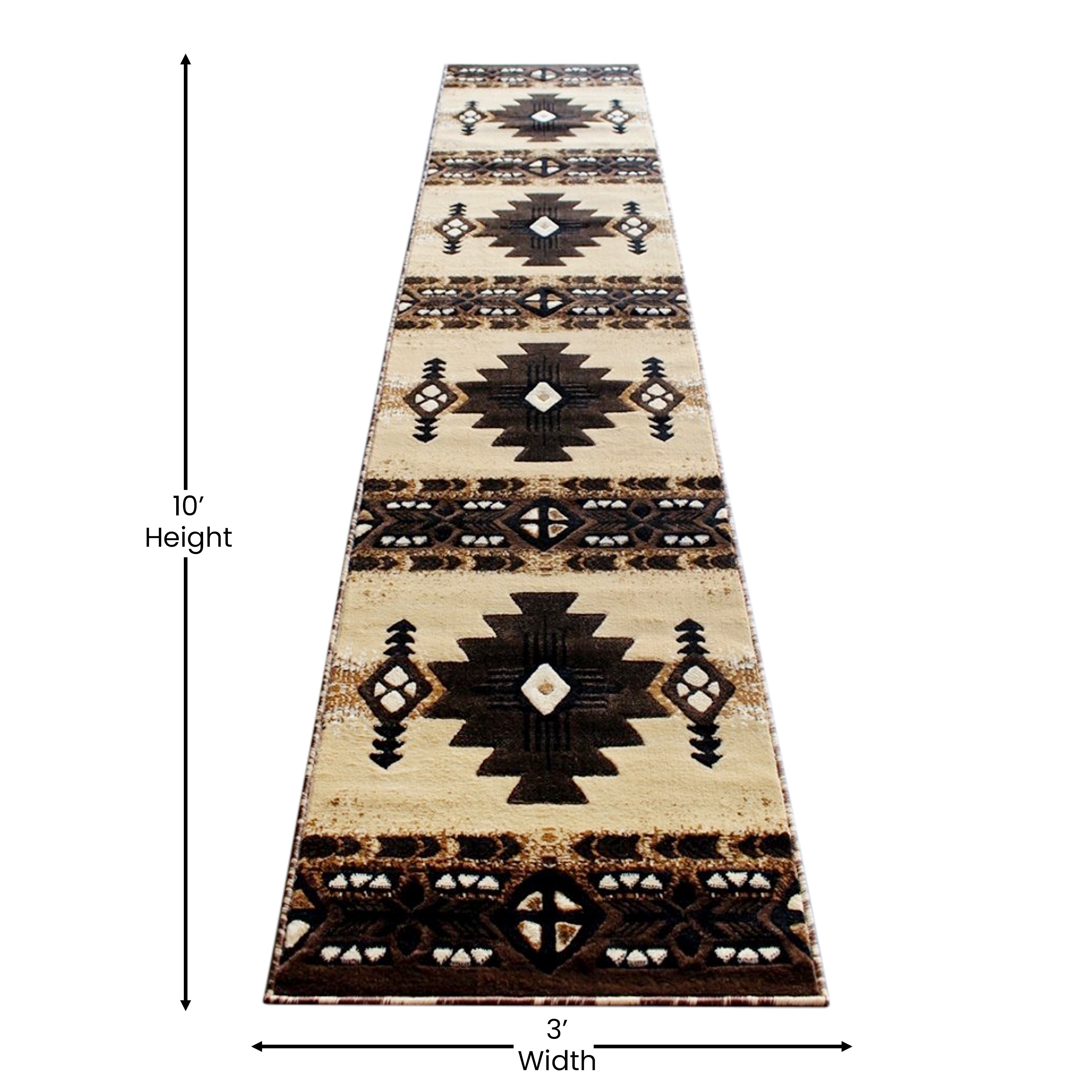 Mohave Collection Traditional Southwestern Style Area Rug - Olefin Fibers with Jute Backing-Area Rug-Flash Furniture-Wall2Wall Furnishings