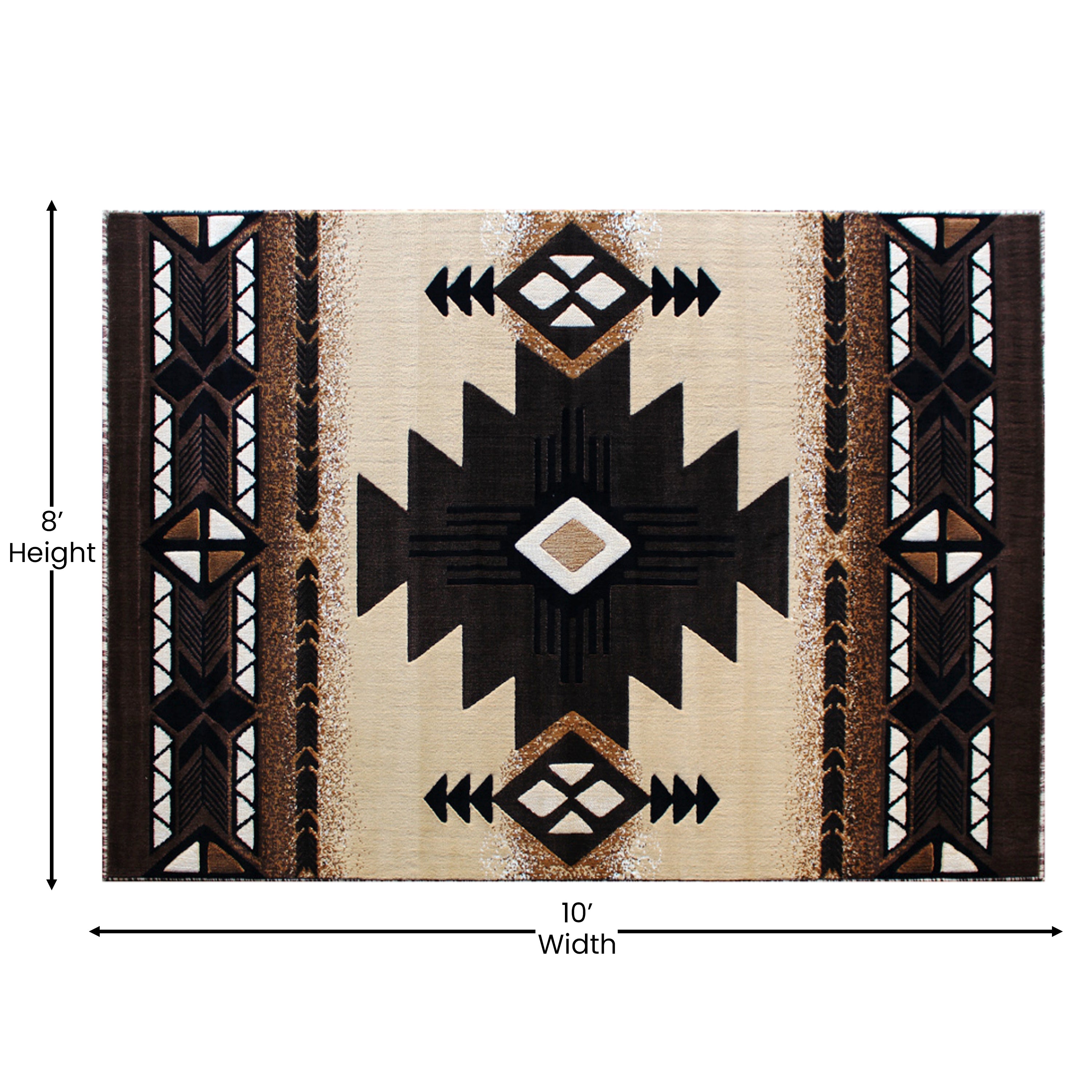 Mohave Collection Traditional Southwestern Style Area Rug - Olefin Fibers with Jute Backing-Indoor Area Rug-Flash Furniture-Wall2Wall Furnishings