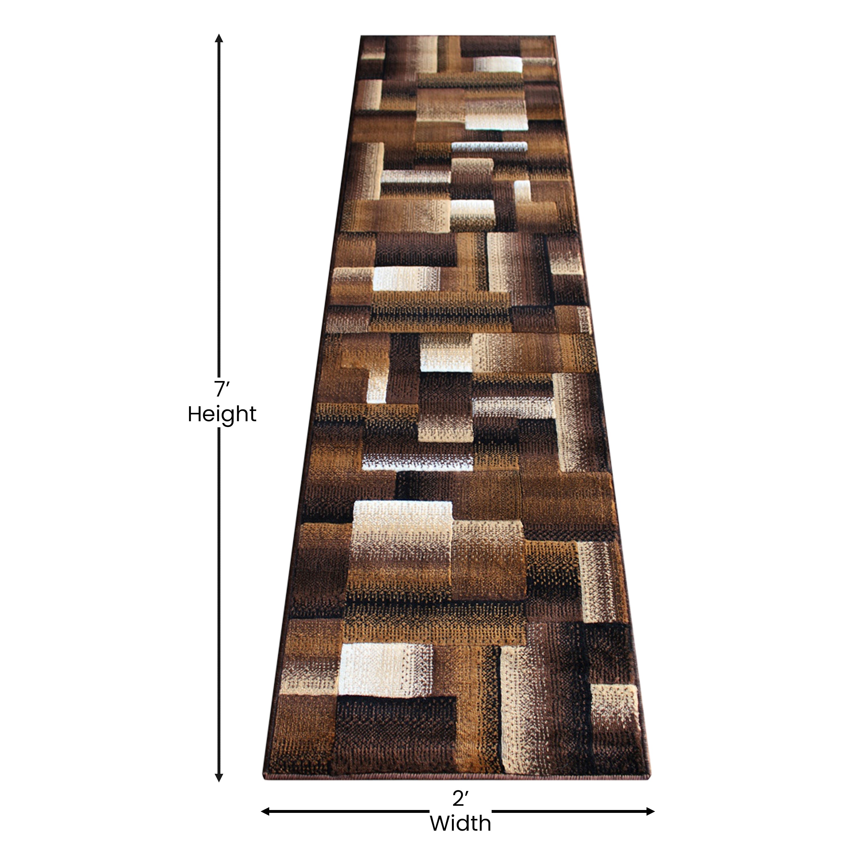 Elio Collection Color Blocked Area Rug - Olefin Rug with Jute Backing - Hallway, Entryway, Living Room or Bedroom-Area Rug-Flash Furniture-Wall2Wall Furnishings