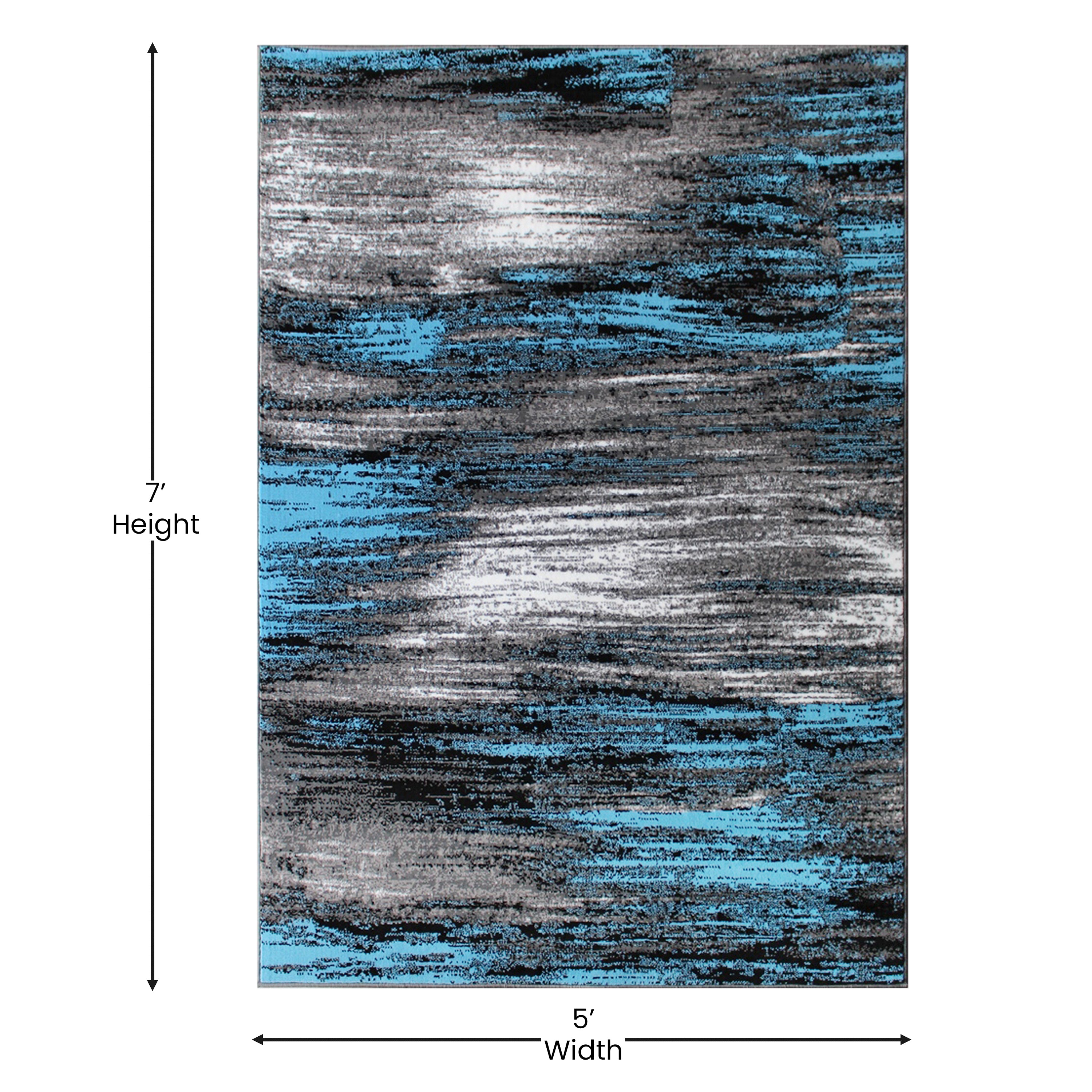 Rylan Collection Abstract Pattern Area Rug - Olefin Rug with Jute Backing - Living Room, Bedroom, & Entryway-Area Rug-Flash Furniture-Wall2Wall Furnishings