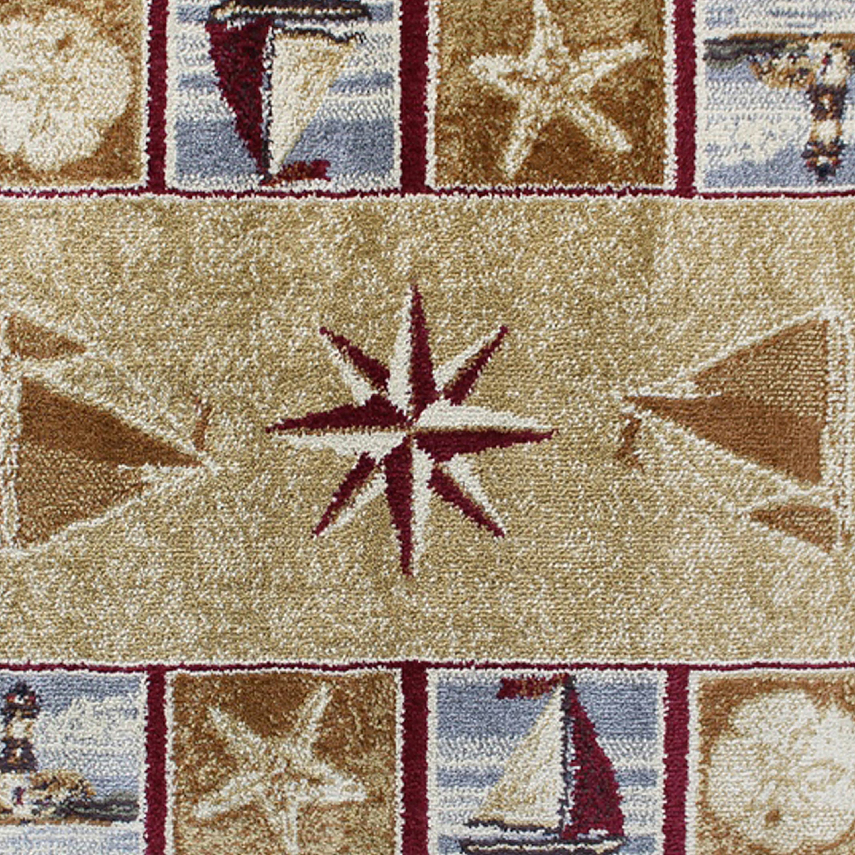 Inis Collection Nautical Area Rug with Jute Backing for Living Room, Bedroom, Entryway-Area Rug-Flash Furniture-Wall2Wall Furnishings