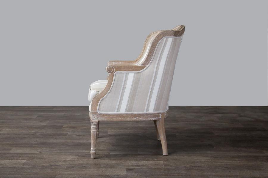 Charlemagne Traditional French Accent Chair- ( Stripe)