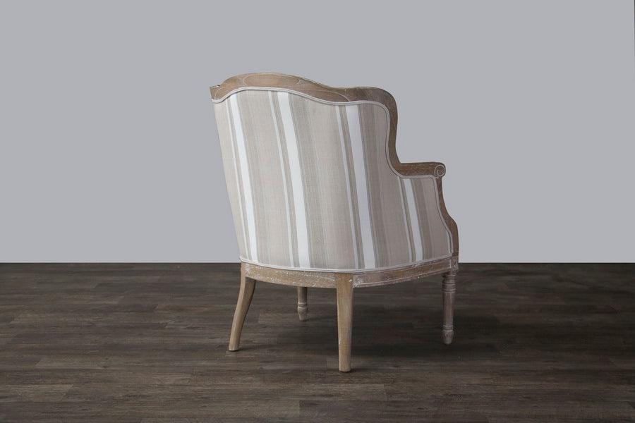Charlemagne Traditional French Accent Chair- ( Stripe)