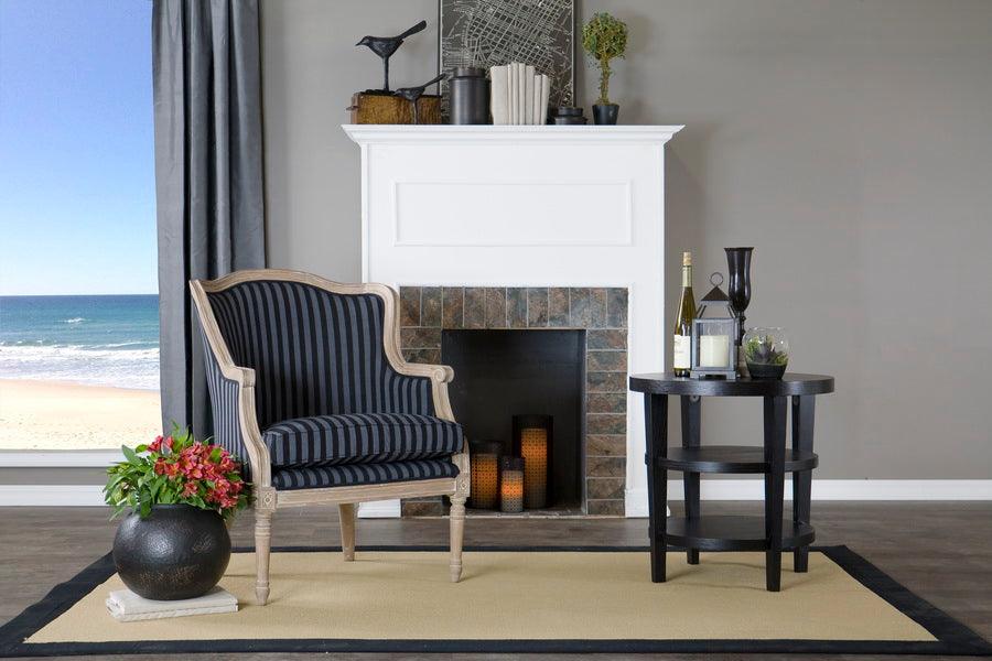 Charlemagne Traditional French and Striped Accent Chair