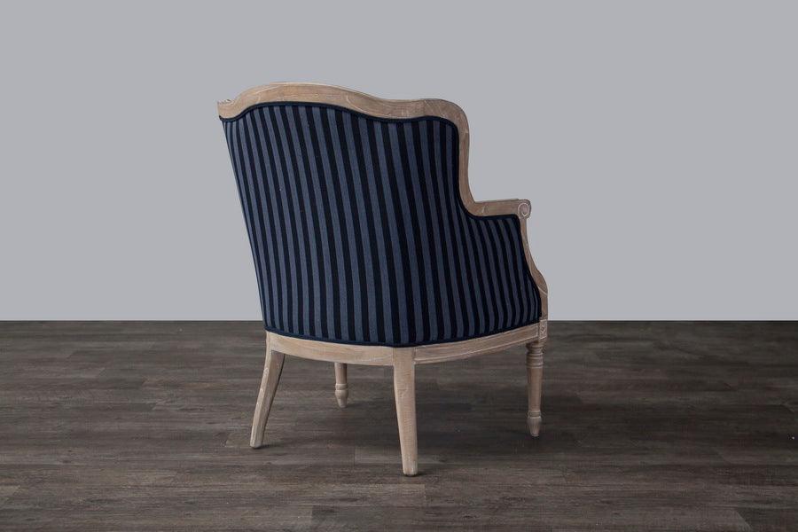 Charlemagne Traditional French and Striped Accent Chair