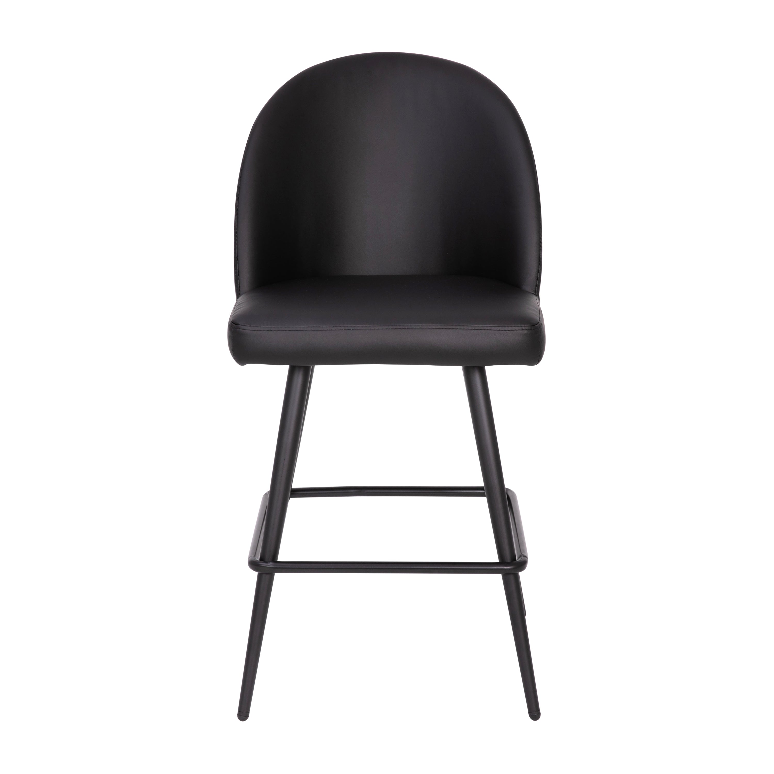 Lyla Set of 2 Commercial Modern Armless Counter Stools with Contoured Backrests, Steel Frames and Footrests-Set of 2