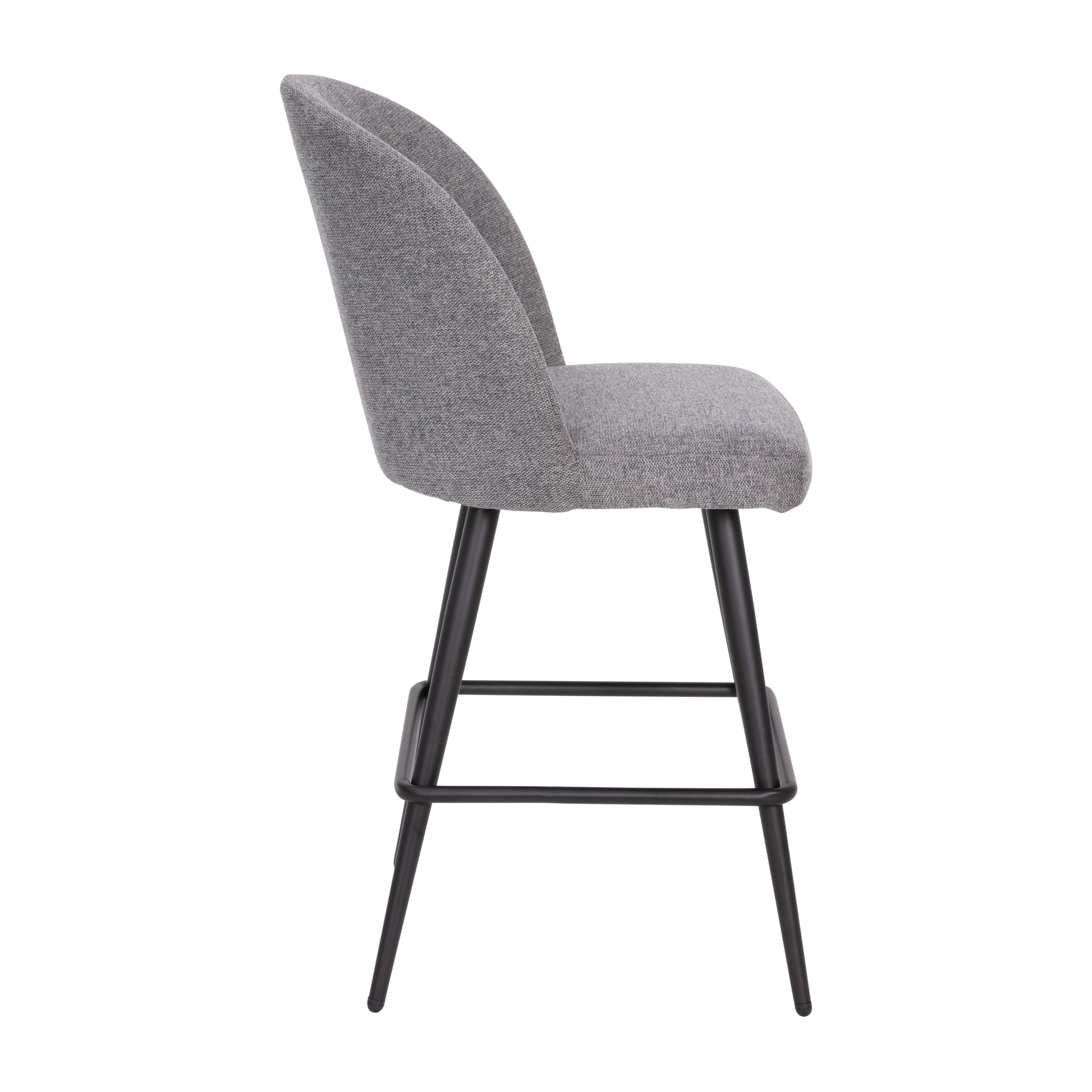 Lyla Set of 2 Commercial Modern Armless Counter Stools with Contoured Backrests, Steel Frames and Footrests-Set of 2