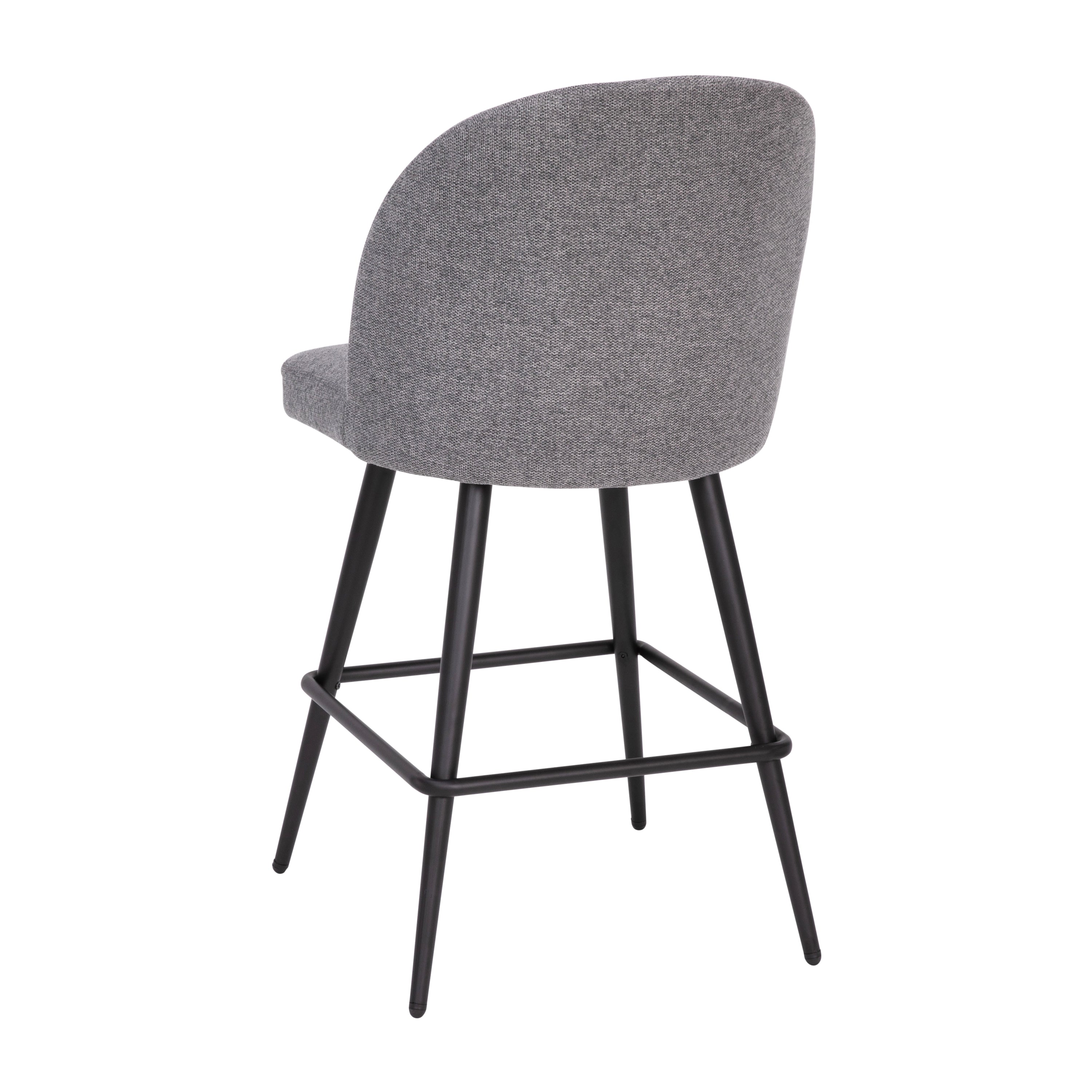 Lyla Set of 2 Commercial Modern Armless Counter Stools with Contoured Backrests, Steel Frames and Footrests-Set of 2