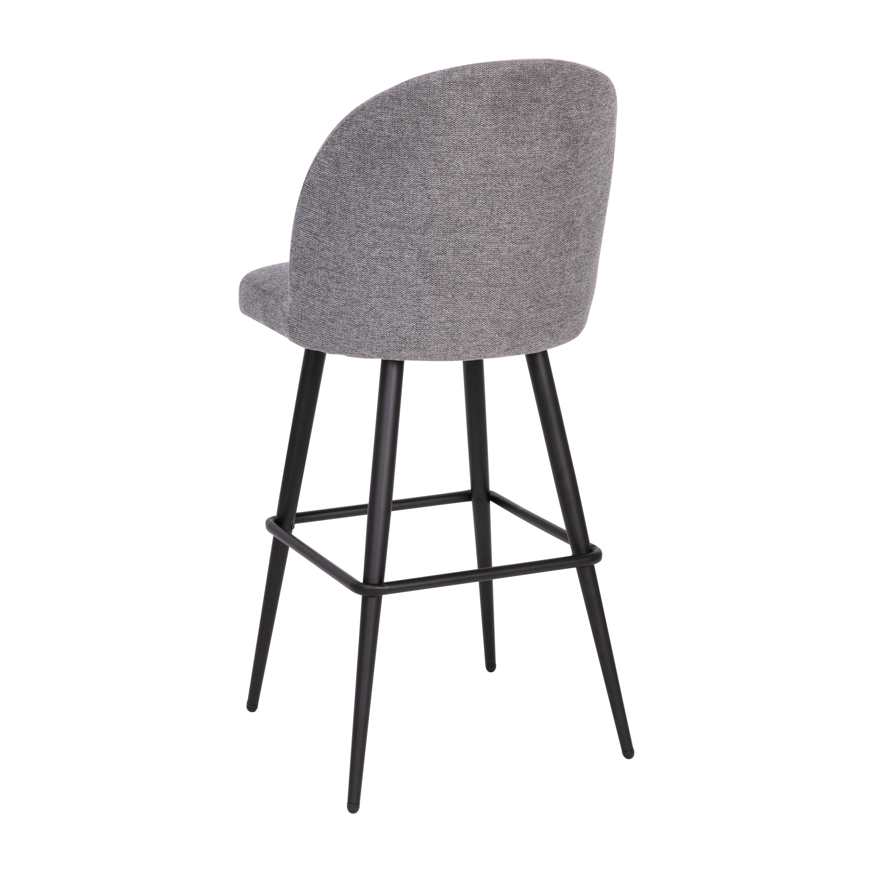 Lyla Modern Armless Barstools with Contoured Backrest, Steel Frame and Integrated Footrest - Set of 2
