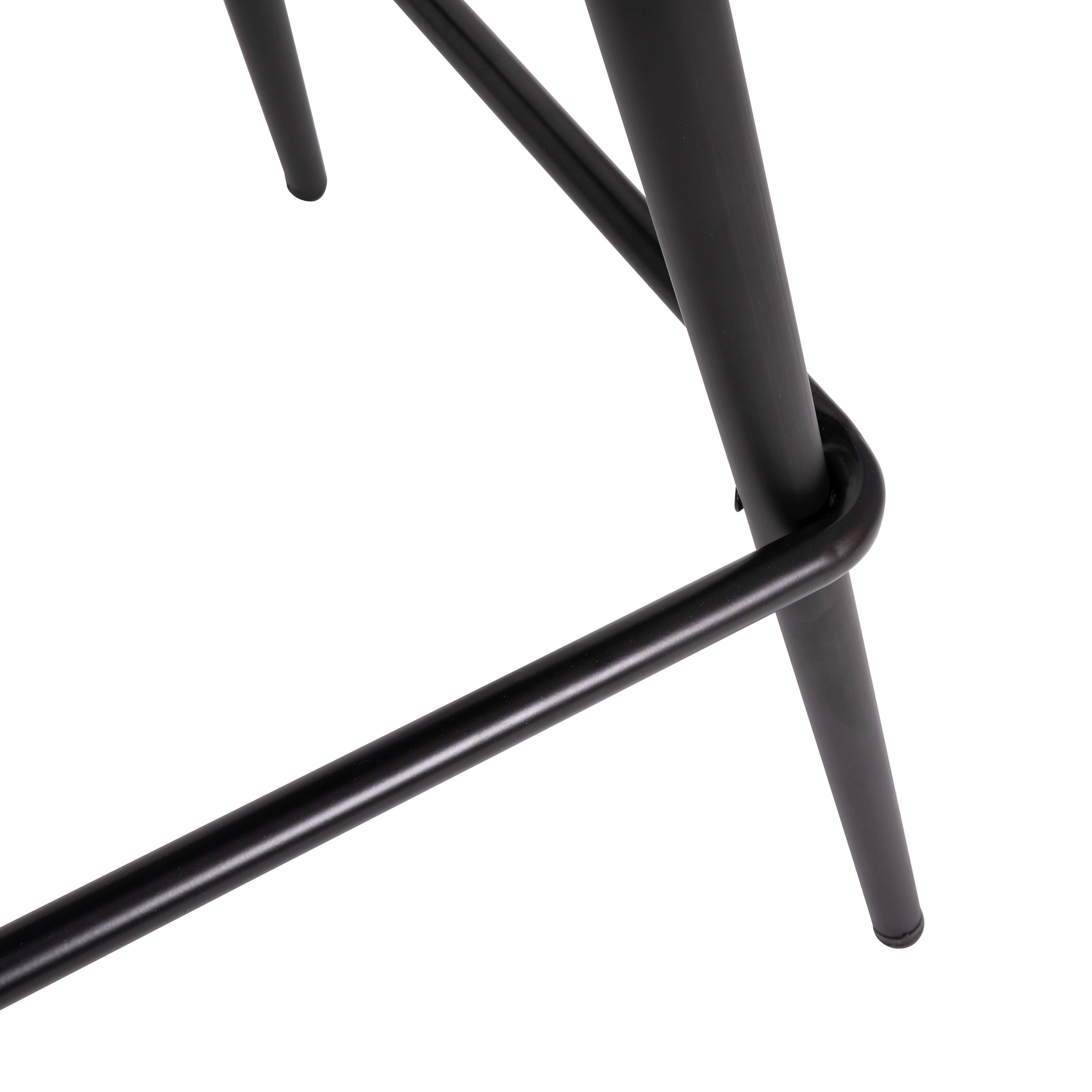Lyla Modern Armless Barstools with Contoured Backrest, Steel Frame and Integrated Footrest - Set of 2
