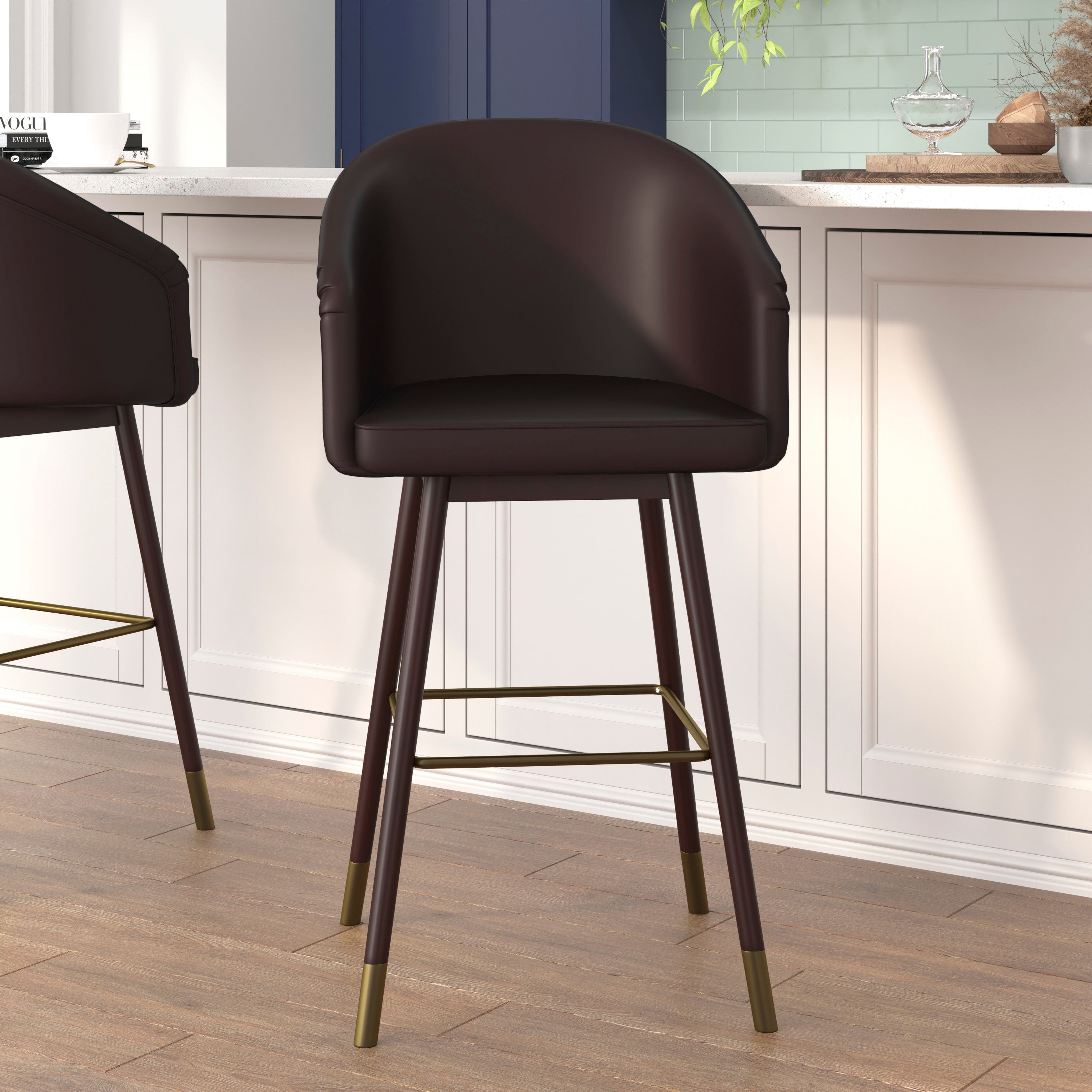 Margo Commercial Grade Mid-Back Modern Barstool with Beechwood Legs and Curved Back-Barstool-Flash Furniture-Wall2Wall Furnishings