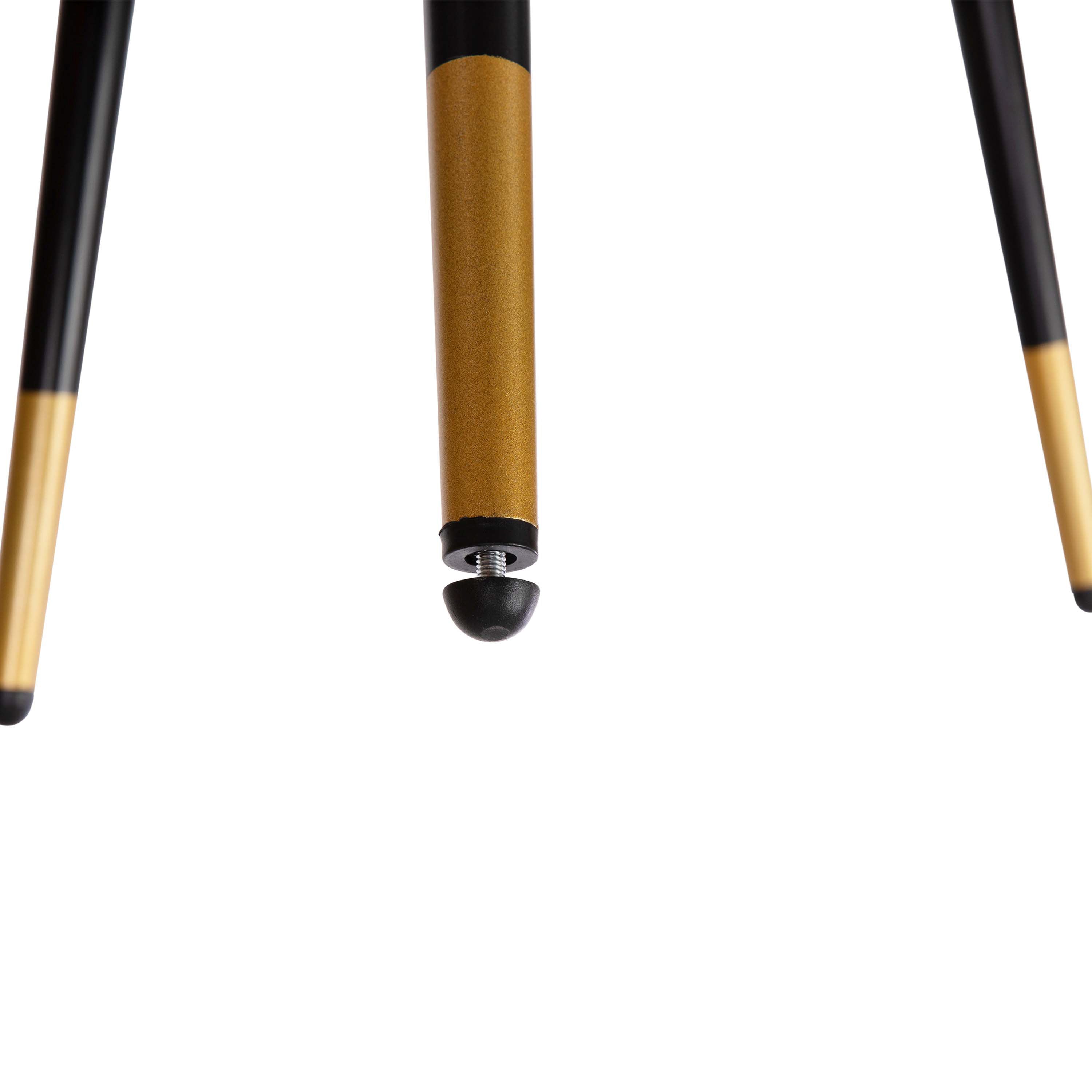 Kora Low Back Barstools-LeatherSoft Upholstery-Iron Frame-Integrated Footrest-Gold Tipped Legs-Set of 2