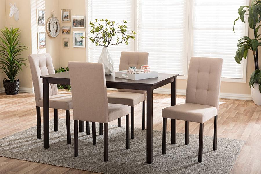 Andrew Modern and Contemporary 5-Piece Fabric Upholstered Grid-tufting Dining Set