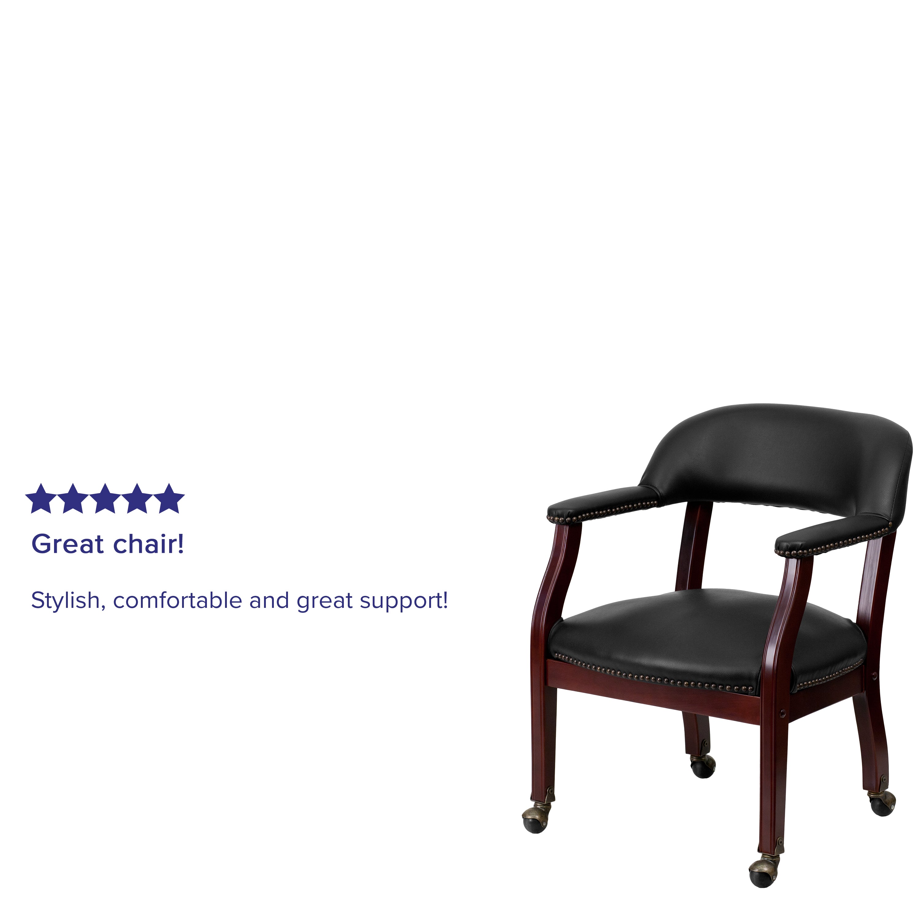 Conference Chair with Accent Nail Trim and Casters