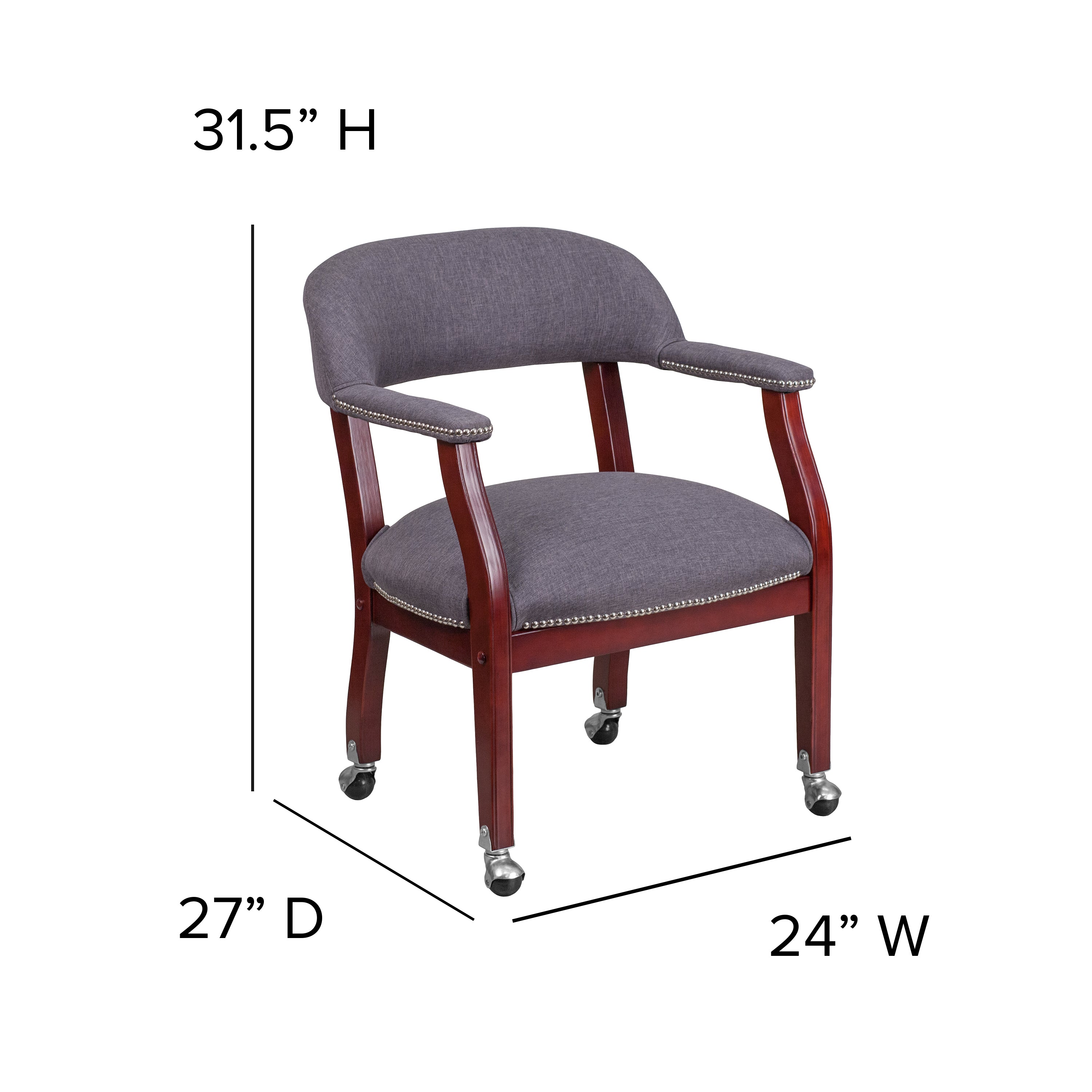 Conference Chair with Accent Nail Trim and Casters