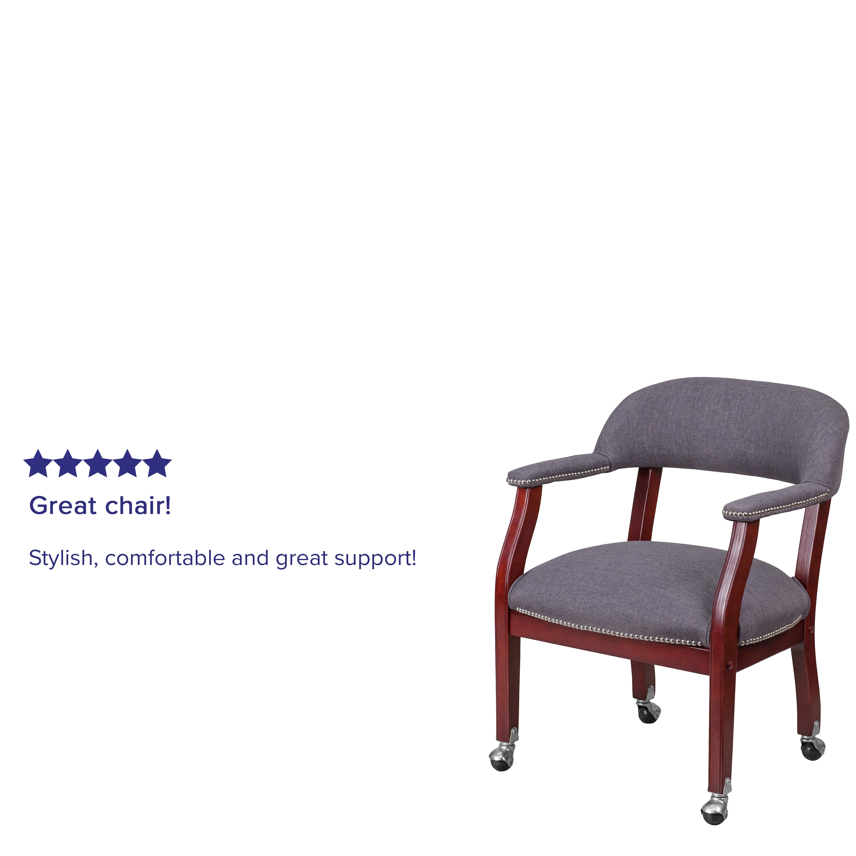 Conference Chair with Accent Nail Trim and Casters