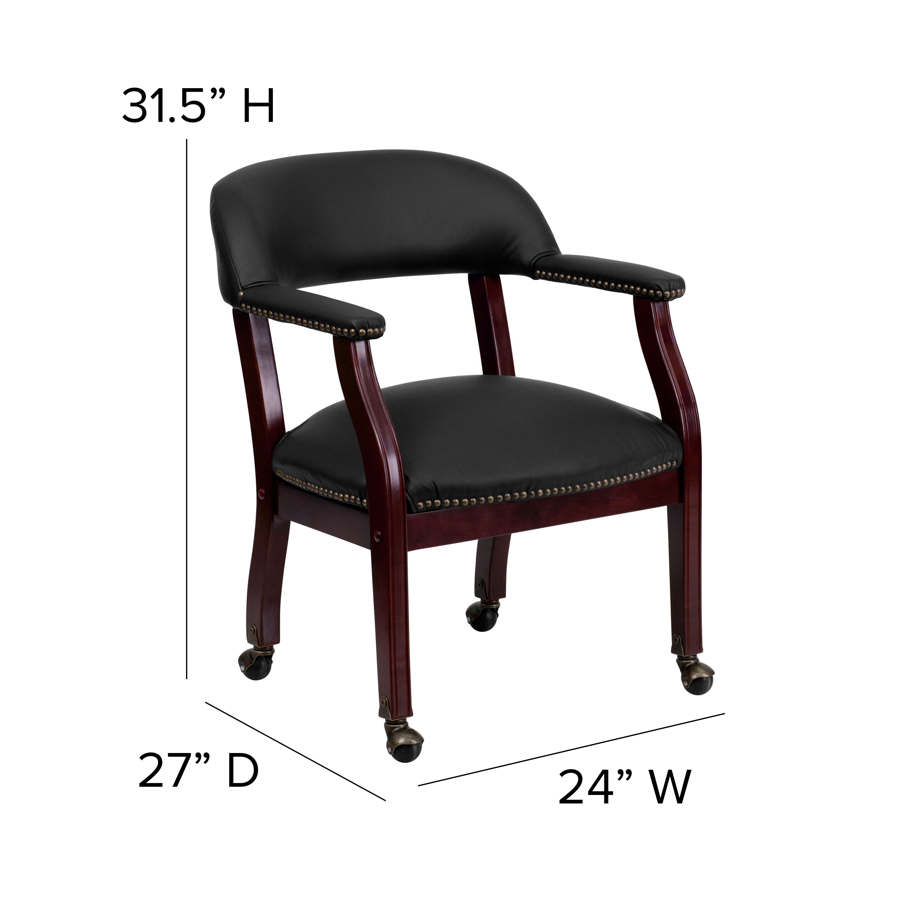 Conference Chair with Accent Nail Trim and Casters