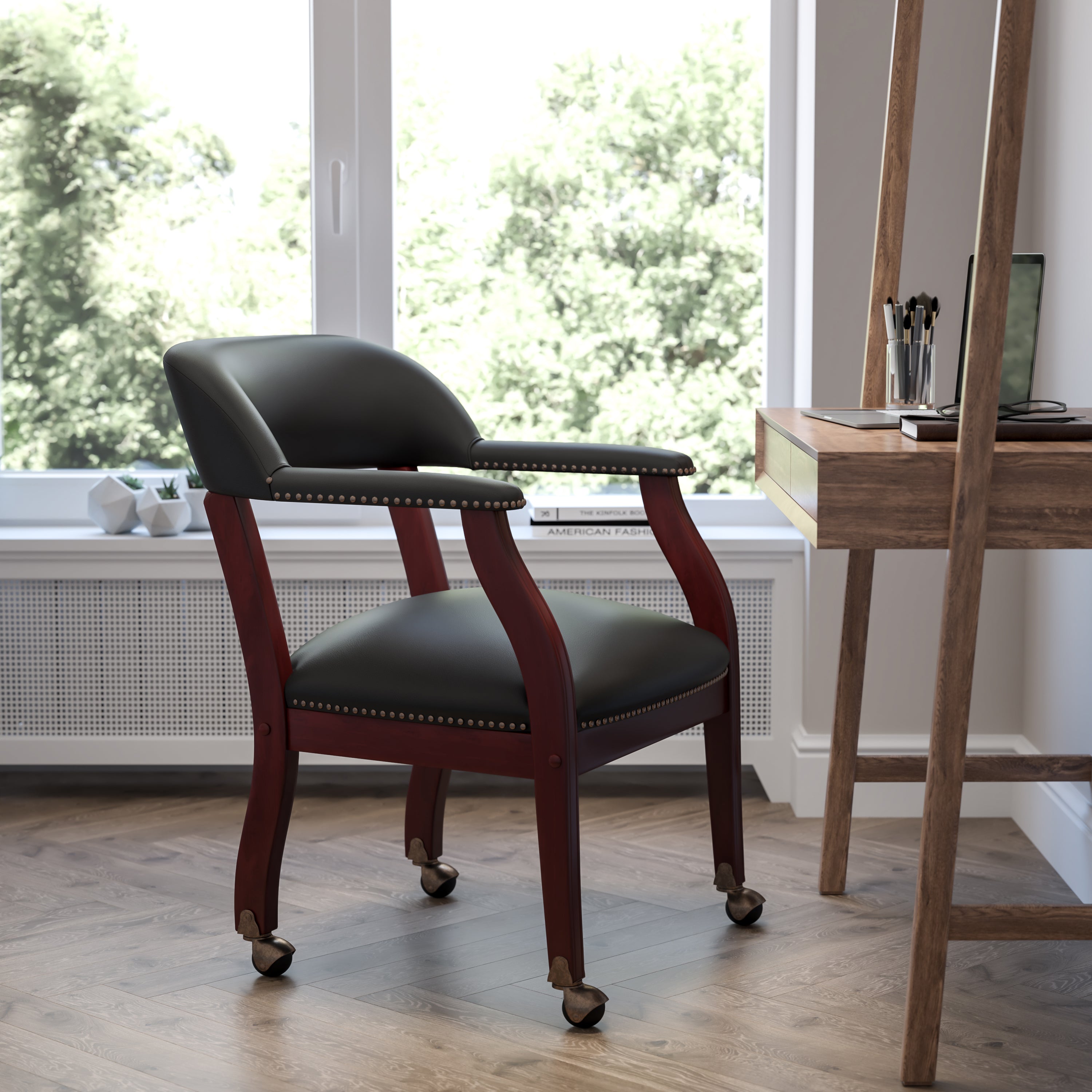 Conference Chair with Accent Nail Trim and Casters