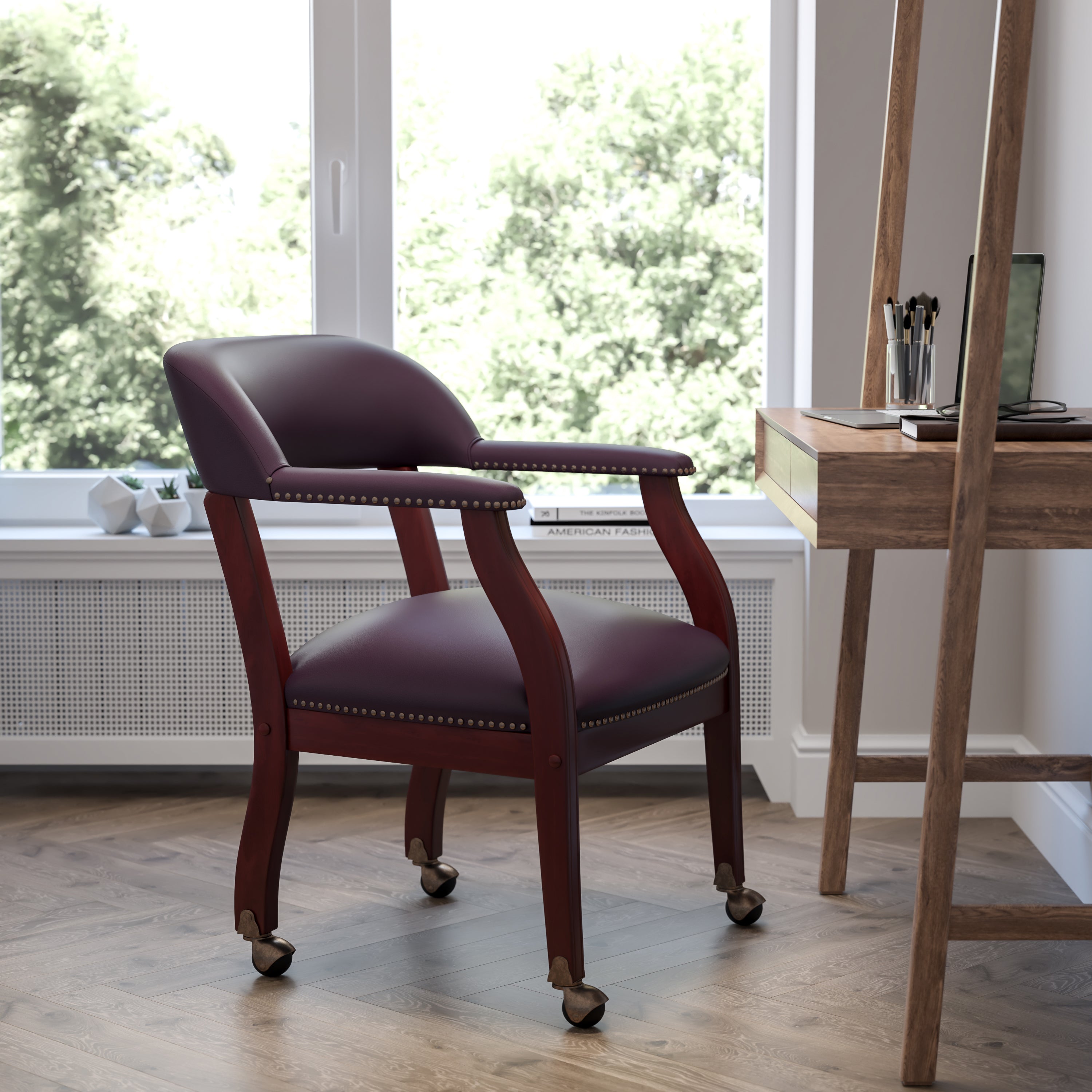 Conference Chair with Accent Nail Trim and Casters