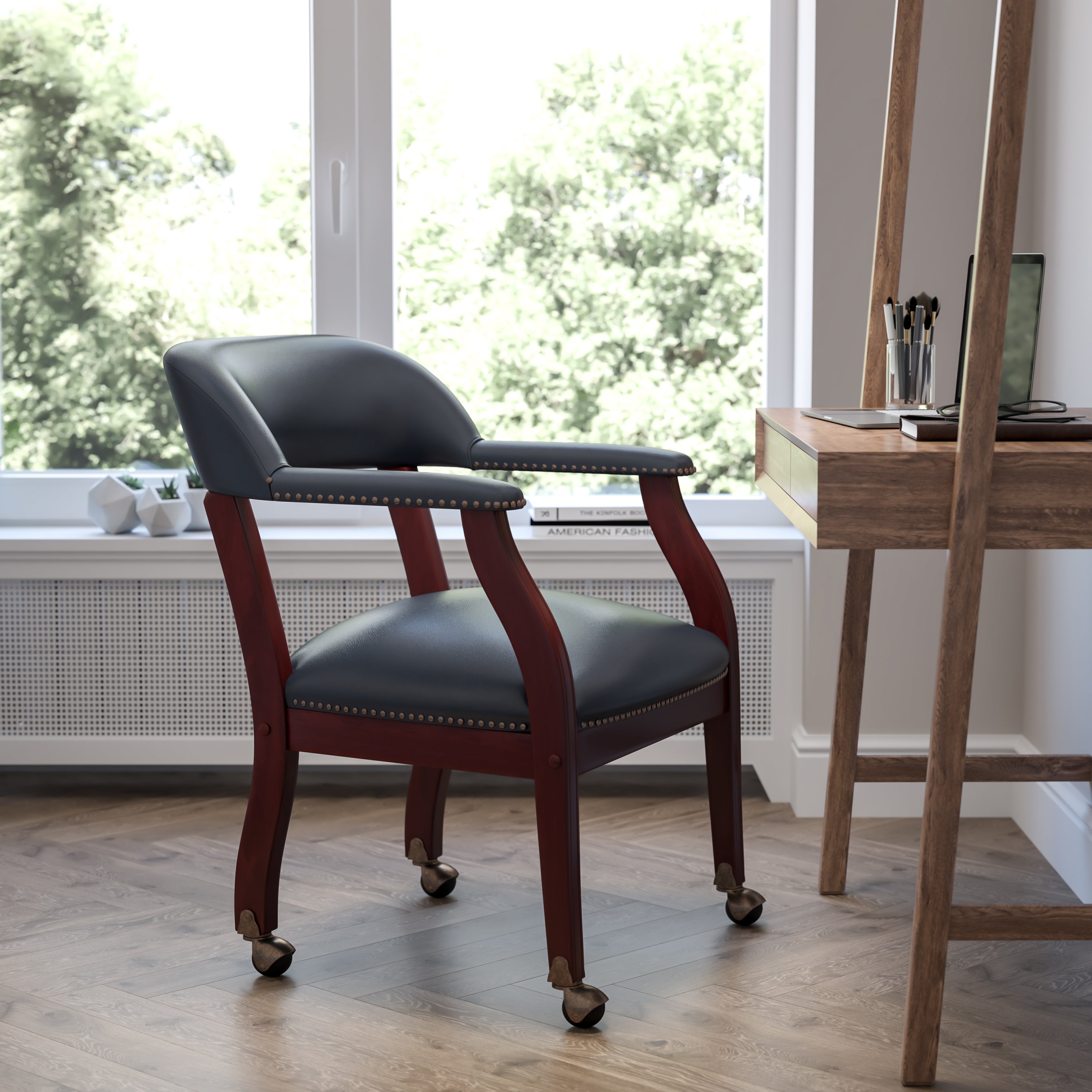 Conference Chair with Accent Nail Trim and Casters