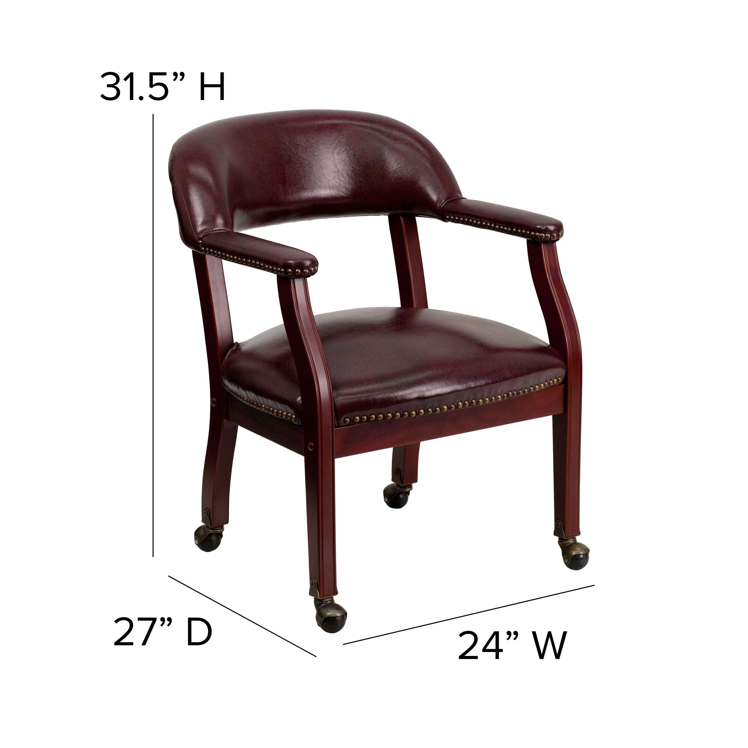 Conference Chair with Accent Nail Trim and Casters