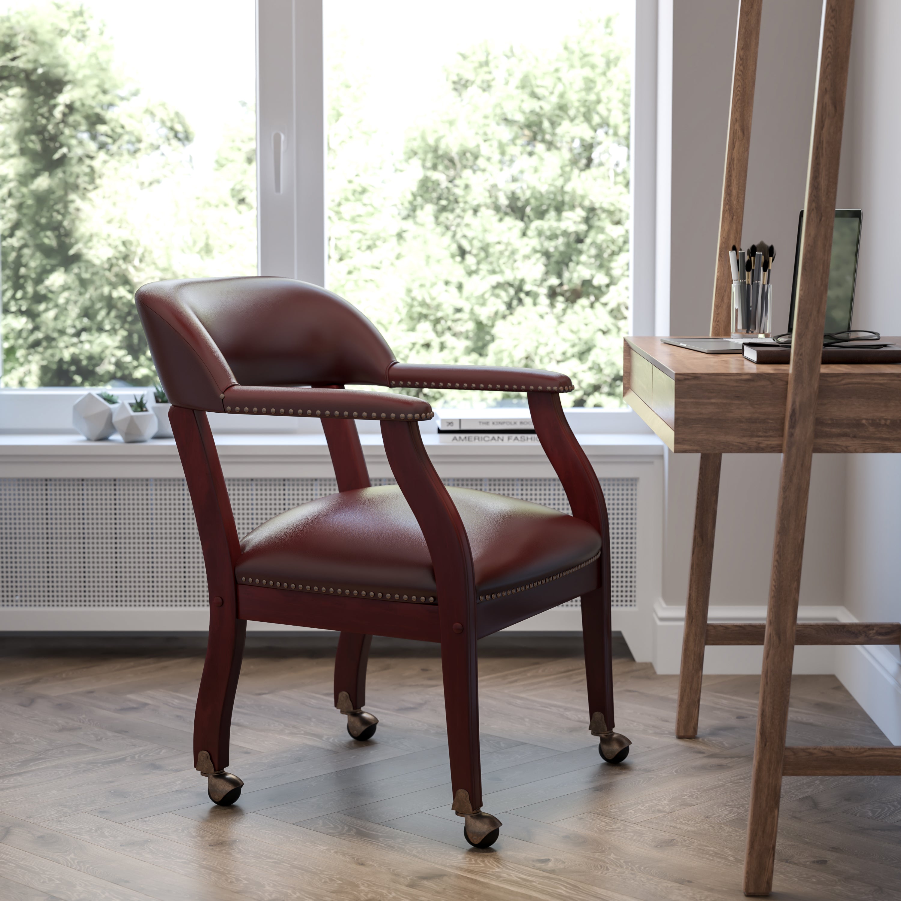 Conference Chair with Accent Nail Trim and Casters