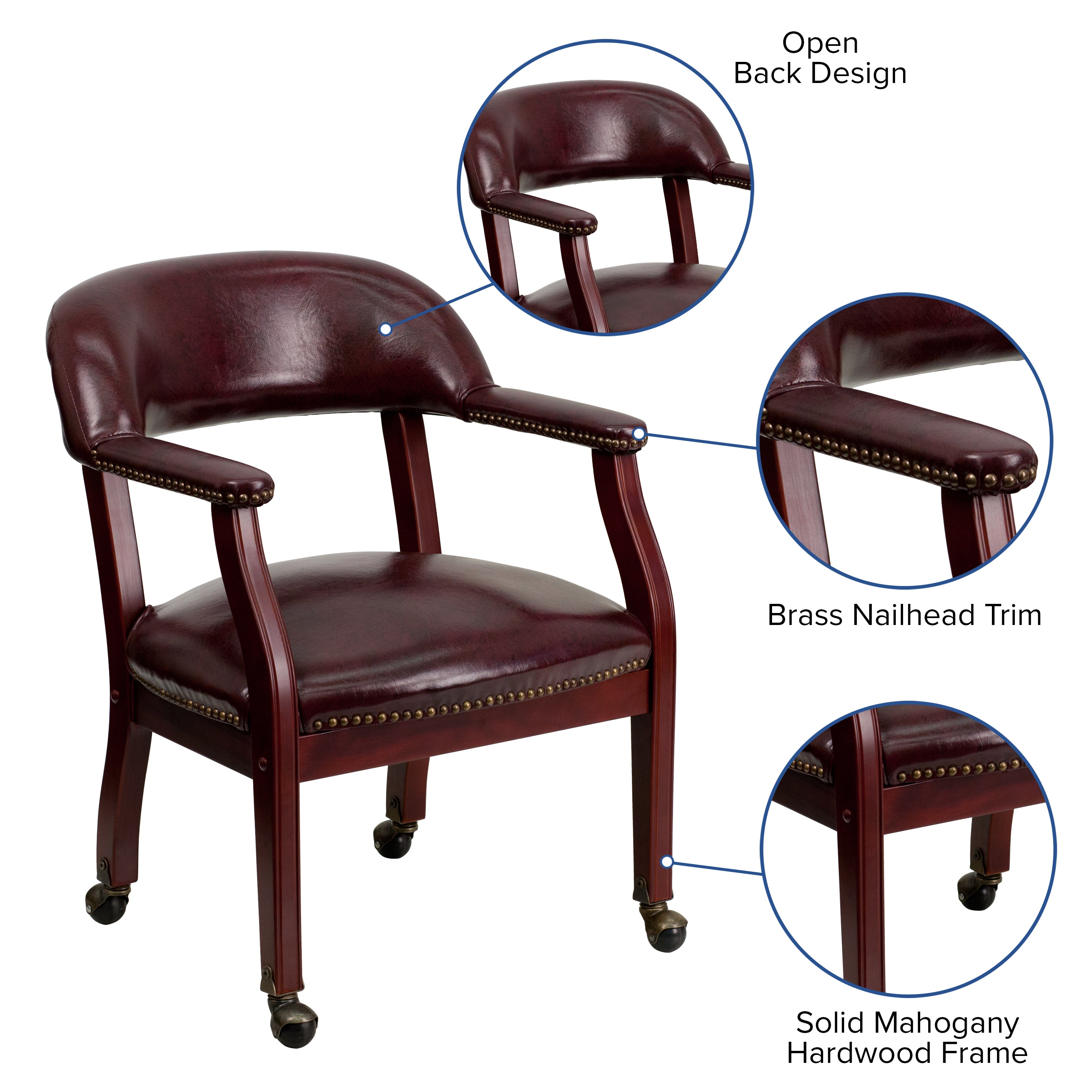 Conference Chair with Accent Nail Trim and Casters