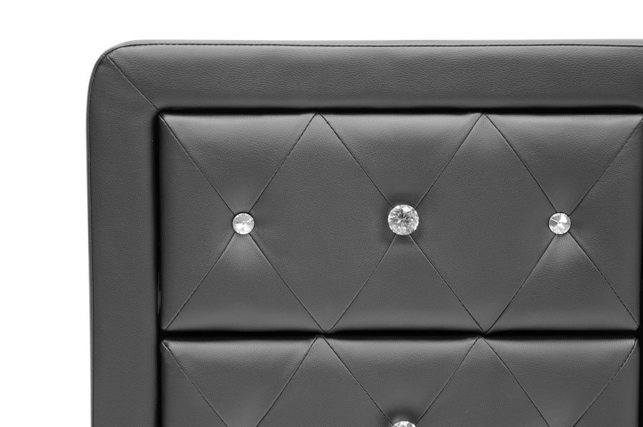 Stella Crystal Tufted Upholstered Modern Nightstand