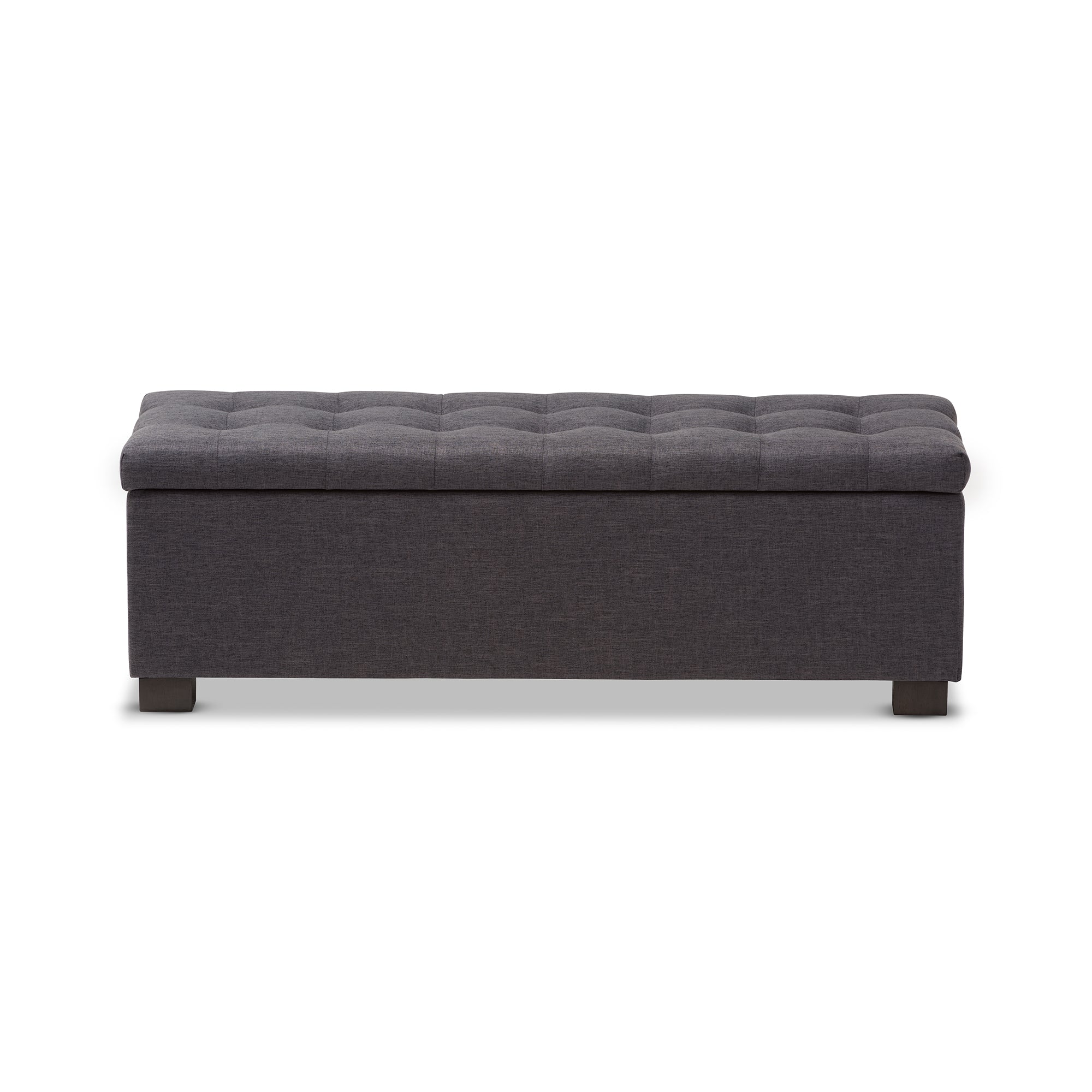 RoaNoke Modern and Contemporary Fabric Upholstered Grid-Tufting Storage Ottoman