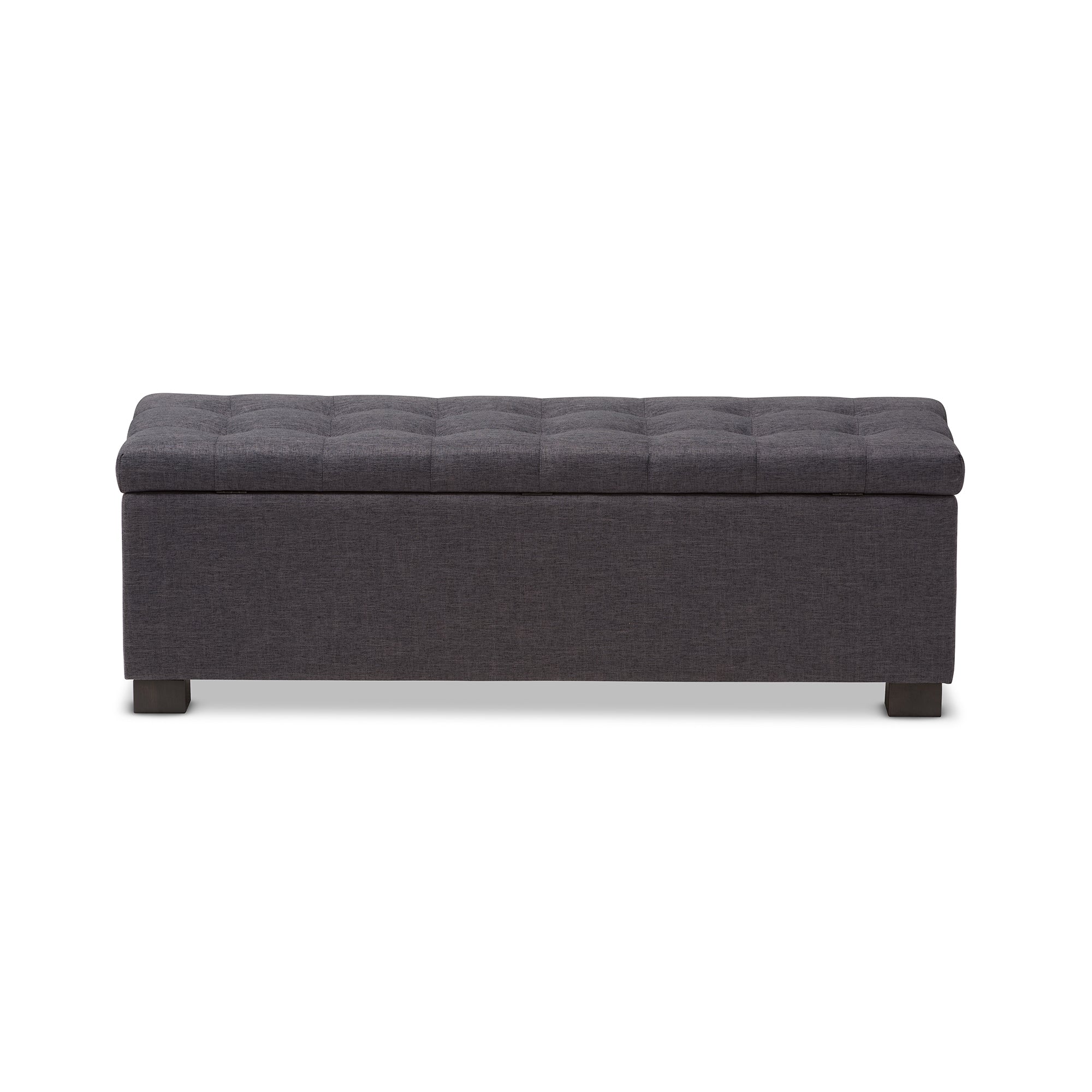 RoaNoke Modern and Contemporary Fabric Upholstered Grid-Tufting Storage Ottoman