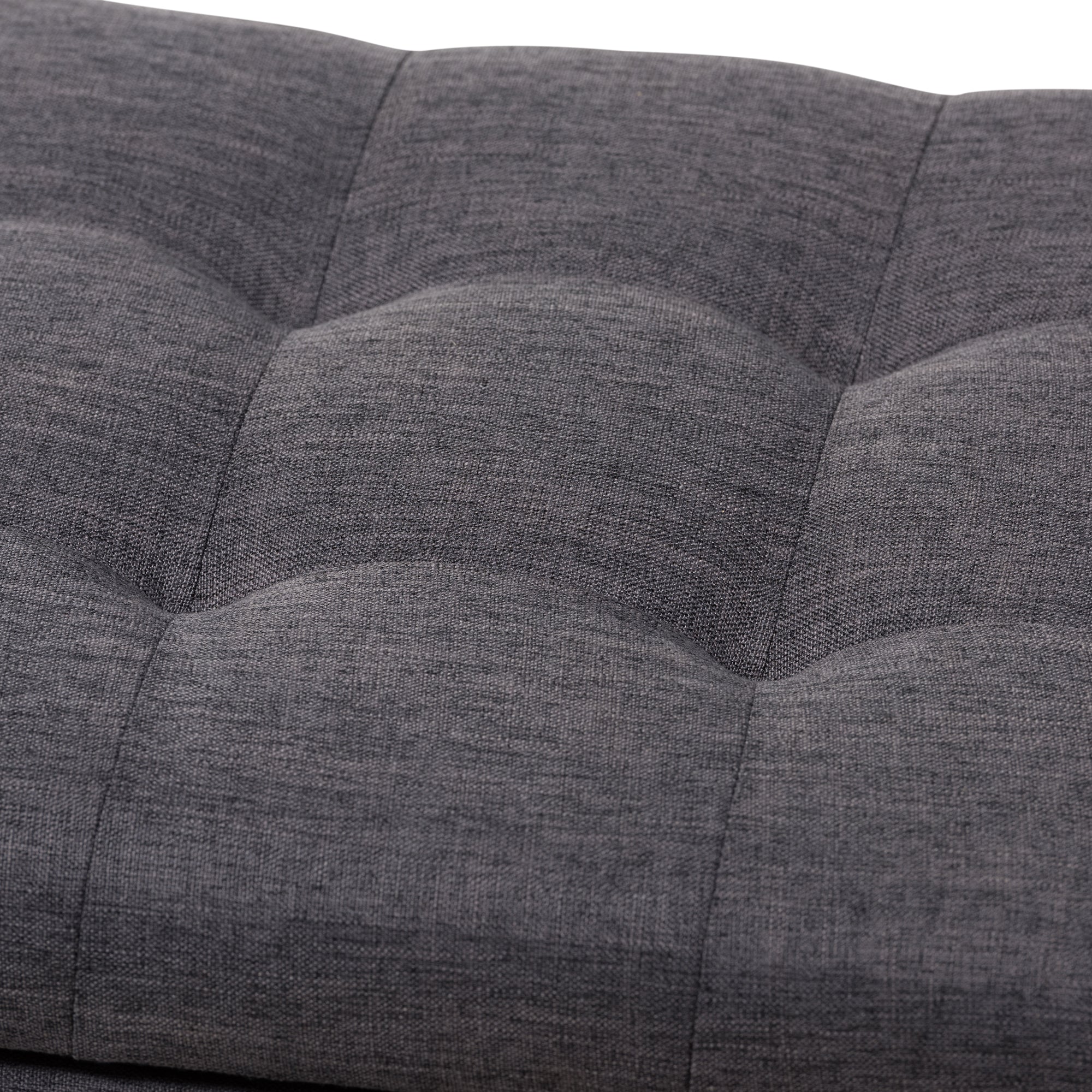RoaNoke Modern and Contemporary Fabric Upholstered Grid-Tufting Storage Ottoman