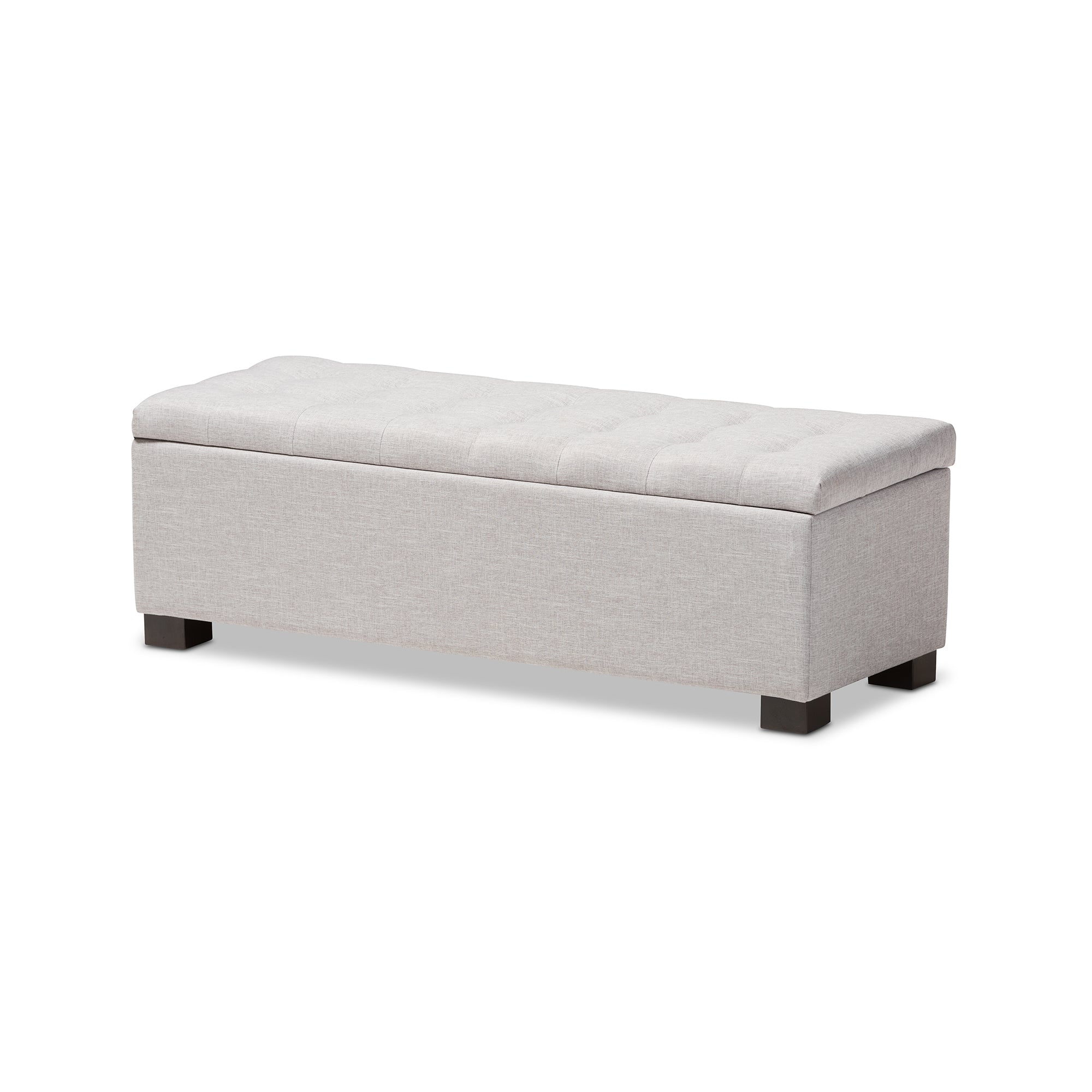 RoaNoke Modern and Contemporary Fabric Upholstered Grid-Tufting Storage Ottoman