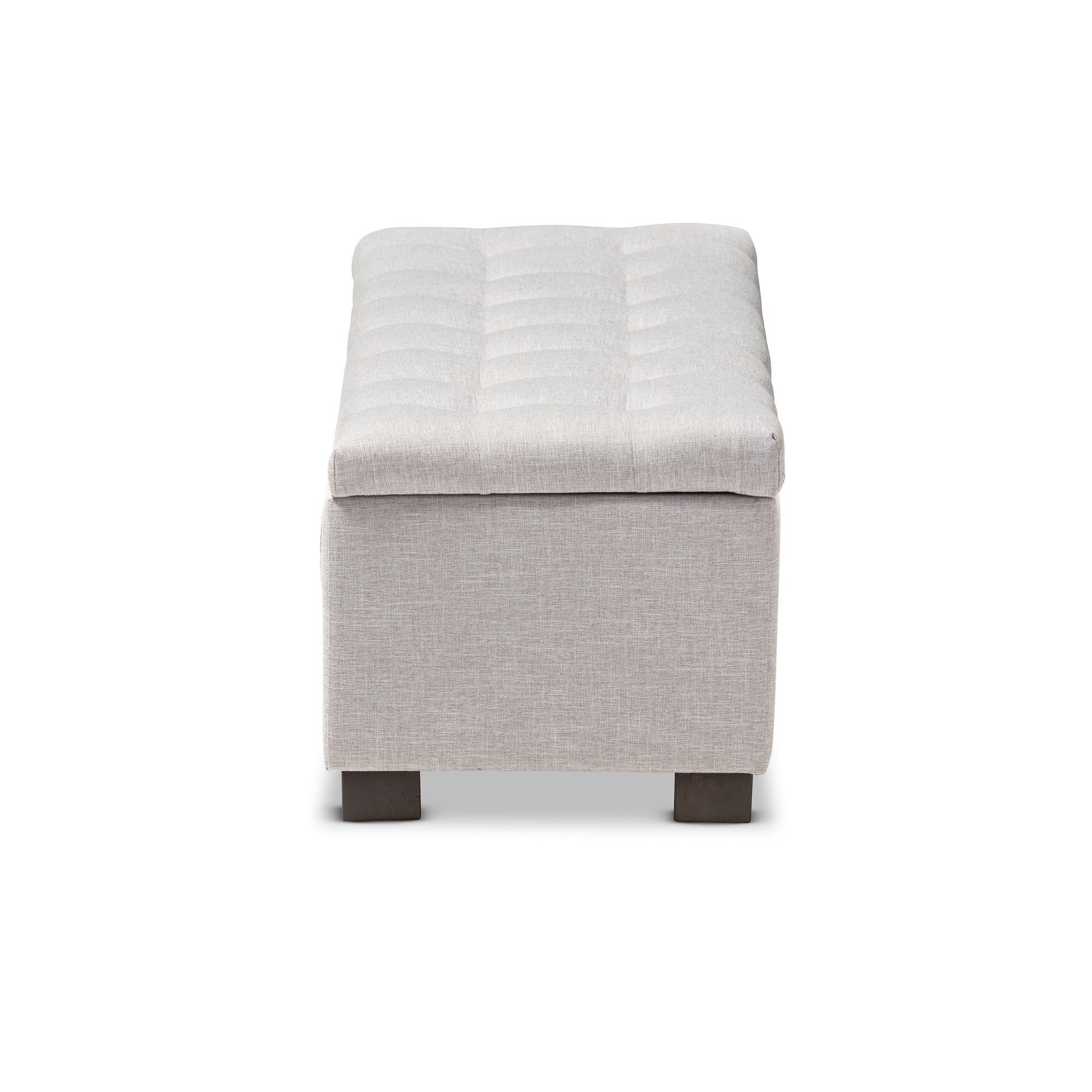 RoaNoke Modern and Contemporary Fabric Upholstered Grid-Tufting Storage Ottoman