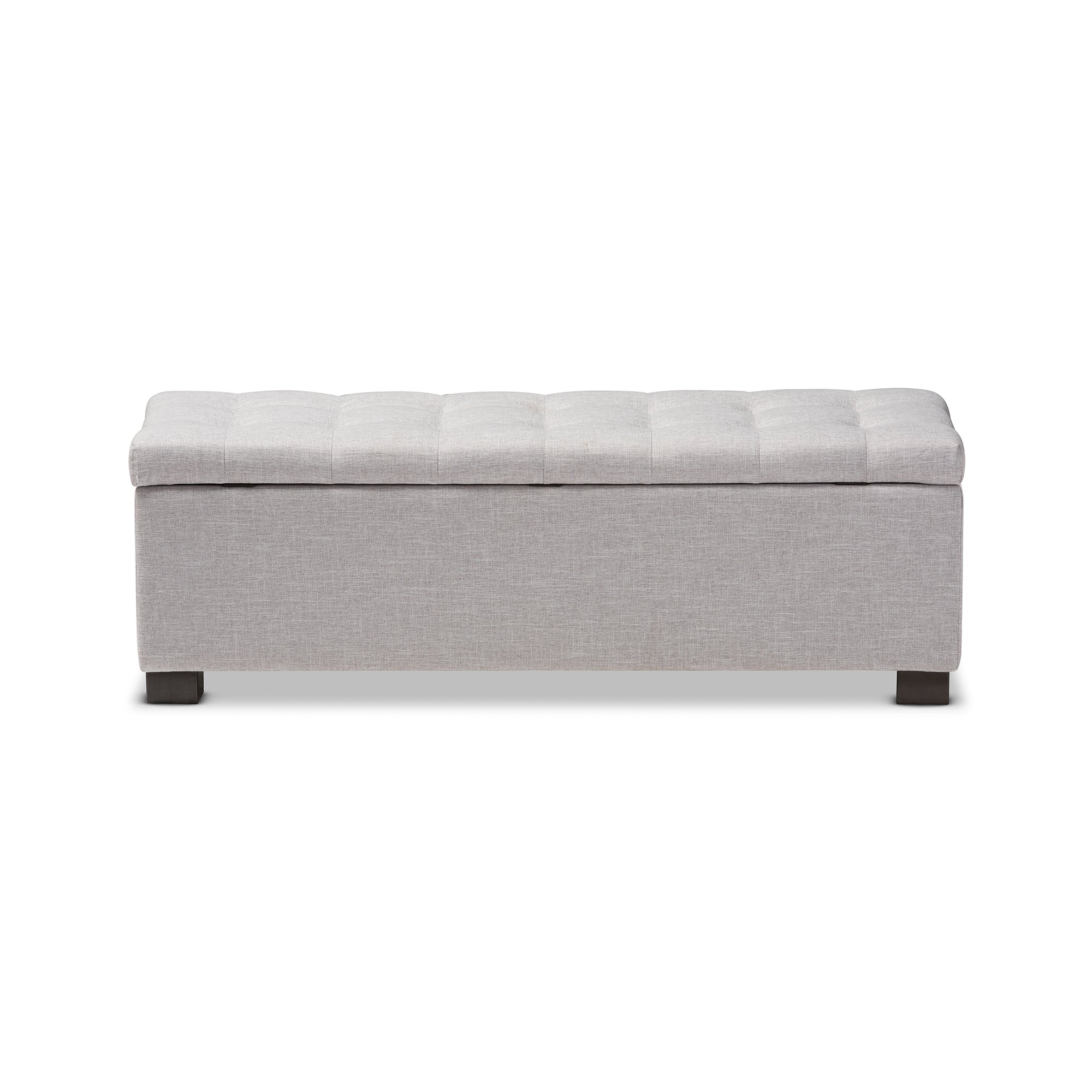 RoaNoke Modern and Contemporary Fabric Upholstered Grid-Tufting Storage Ottoman