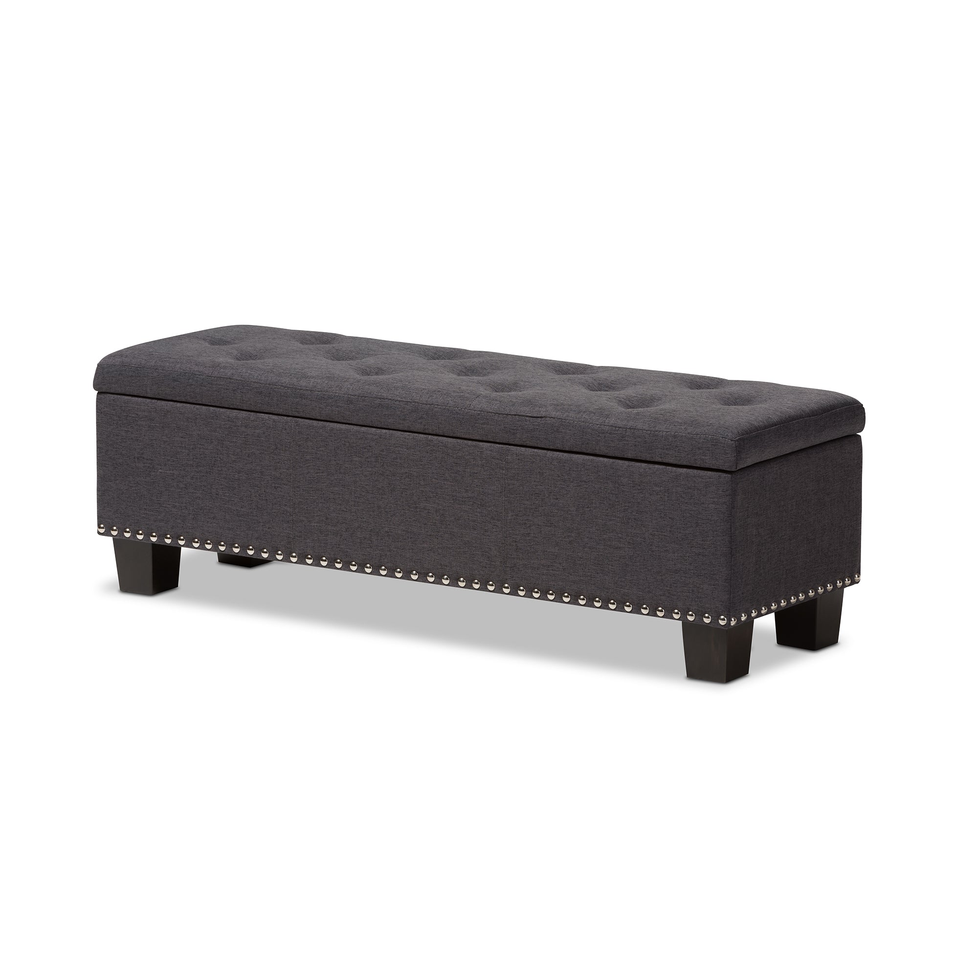 Hannah Modern and Contemporary Fabric Upholstered Button-Tufting Storage Ottoman