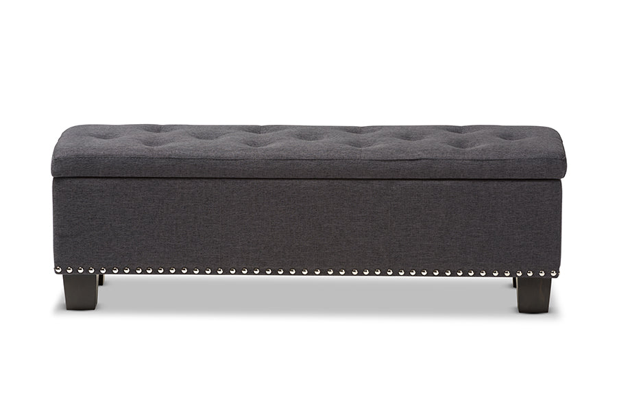 Hannah Modern and Contemporary Fabric Upholstered Button-Tufting Storage Ottoman
