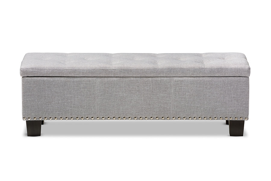 Hannah Modern and Contemporary Fabric Upholstered Button-Tufting Storage Ottoman