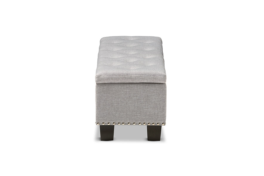 Hannah Modern and Contemporary Fabric Upholstered Button-Tufting Storage Ottoman